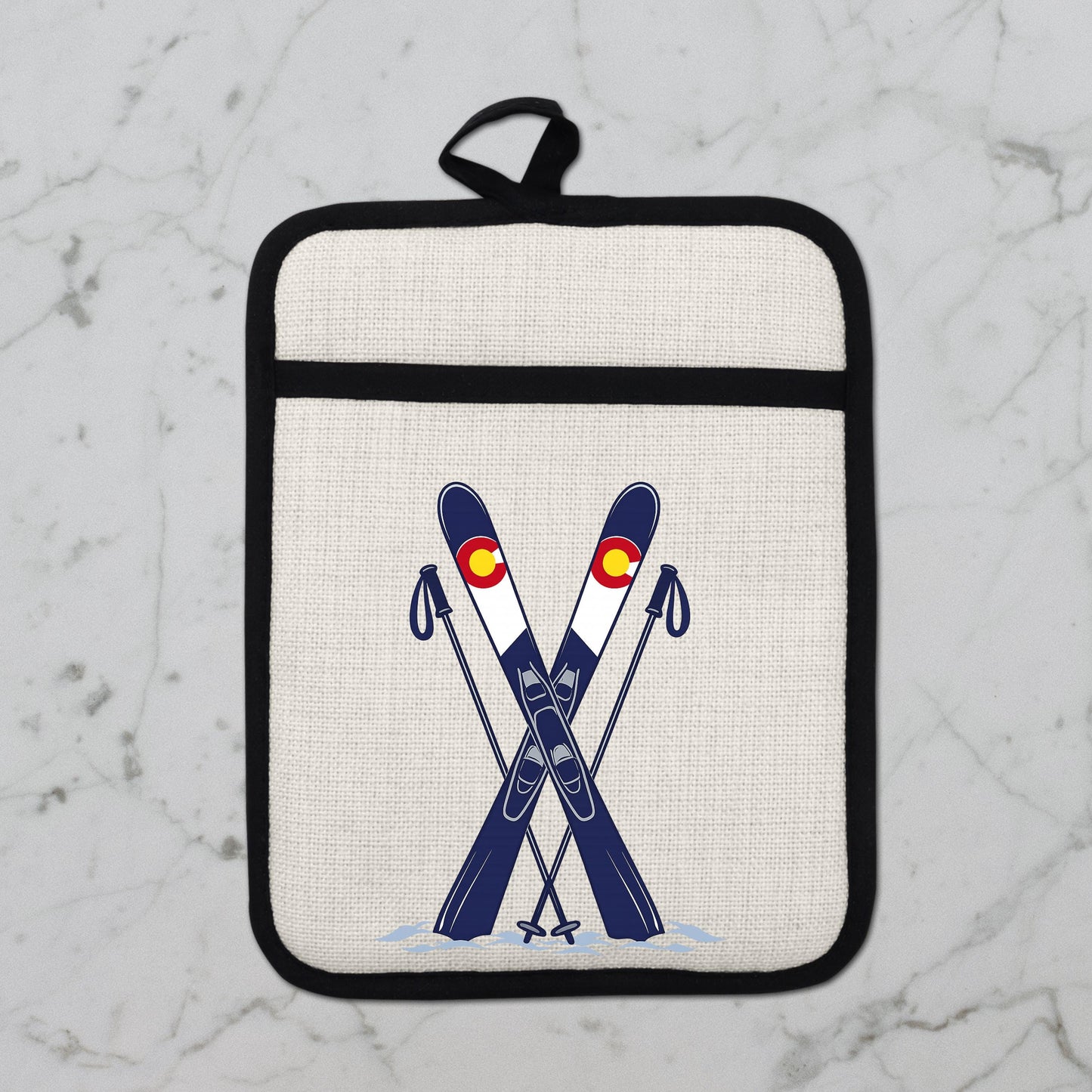 Ski Oven Mitt – Heat Resistant Silicone Pot Holder With Loop | Colorado Kitchen Decor - additional product photo 10