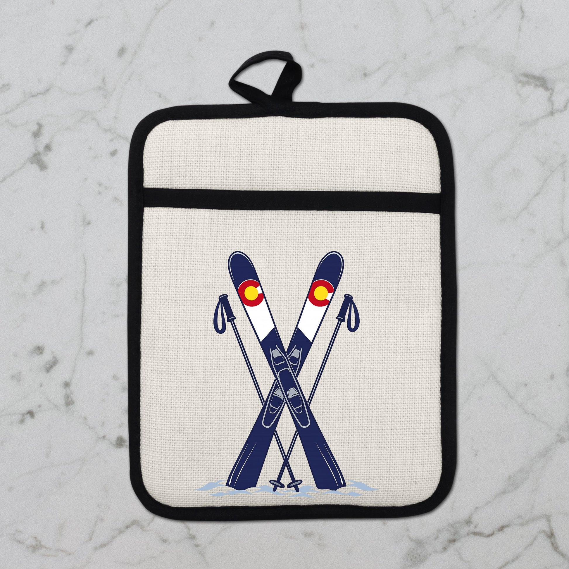 Ski Oven Mitt – Heat Resistant Silicone Pot Holder With Loop | Colorado Kitchen Decor - additional product photo 10