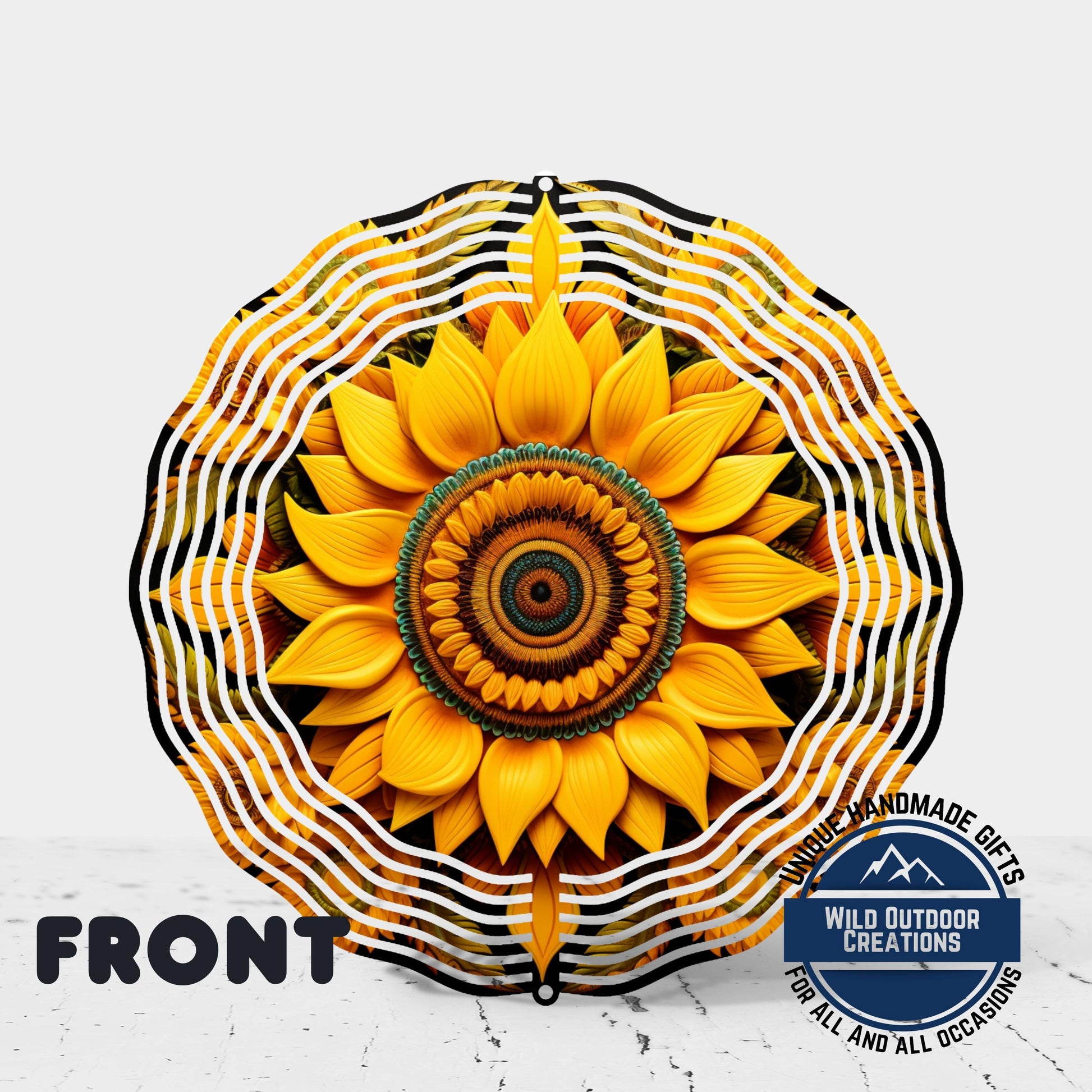 Sunflower Wind Spinner - 10 Inch Vibrant Floral Garden Art with 360° Swivel - additional product photo 11