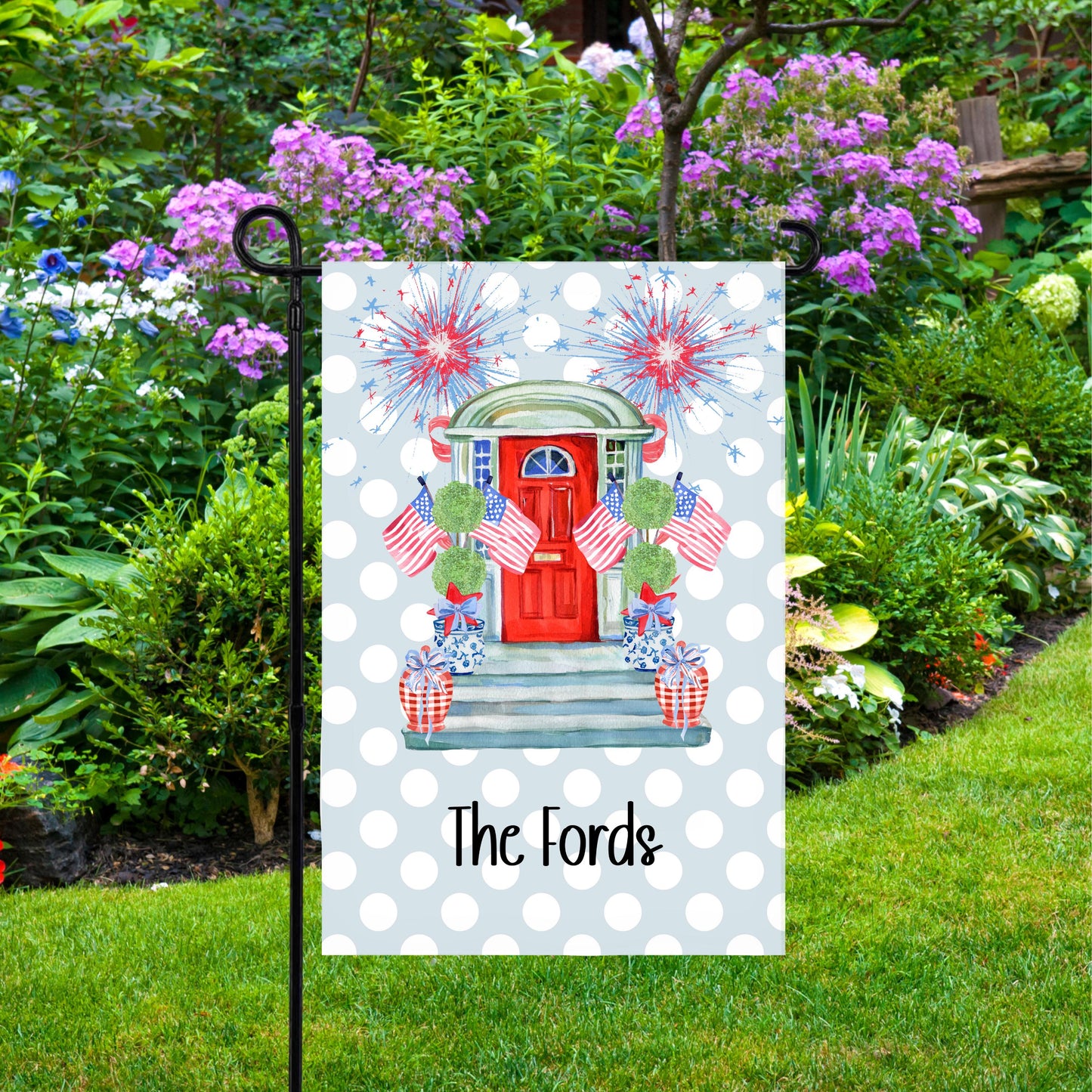 Personalized Garden Flag - Custom Patriotic Porch Decor for Fourth of July Gifts