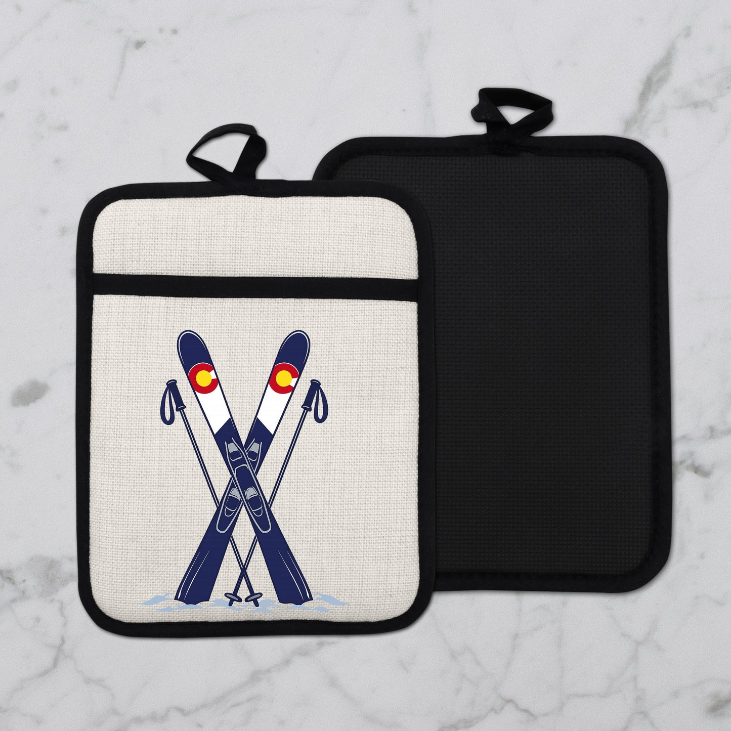 Ski Oven Mitt – Heat Resistant Silicone Pot Holder With Loop | Colorado Kitchen Decor - additional product photo 12