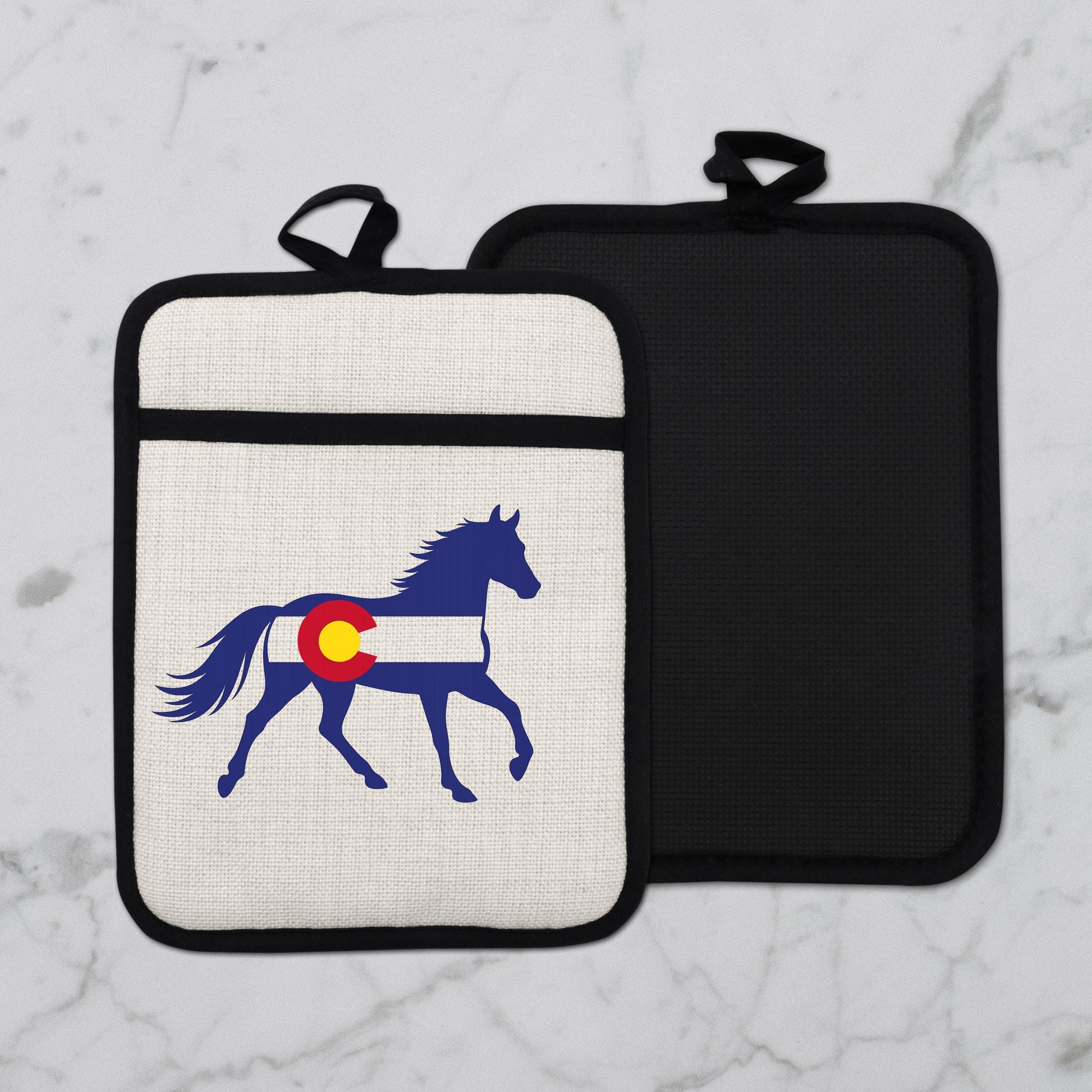 Horse Oven Mitt - Colorado Pot Holder With Silicone Back & Linen Front, Heat Resistant - additional product photo 12
