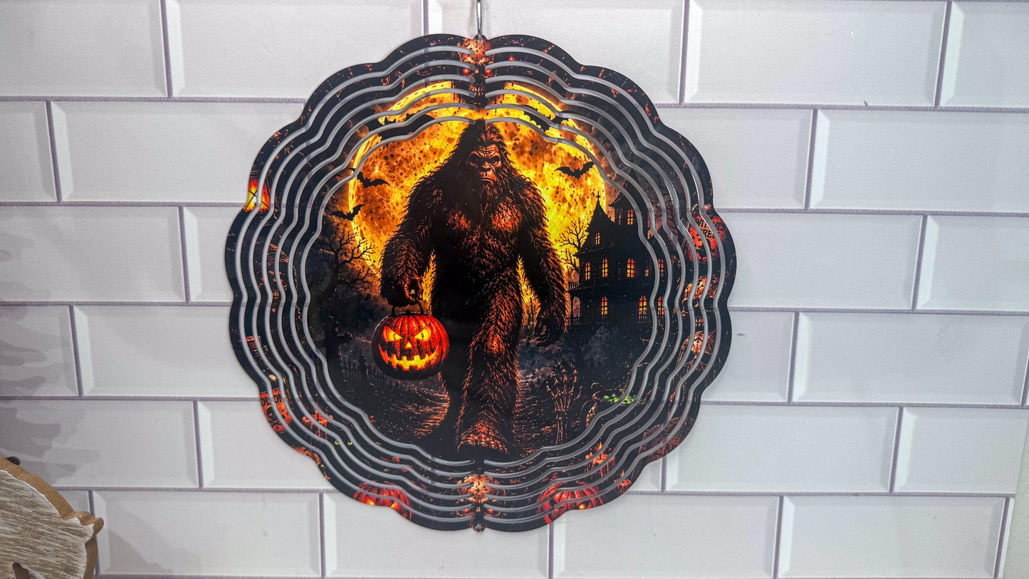 Big Foot Halloween Wind Spinner, Scary Porch Decor, 360 Swivel
