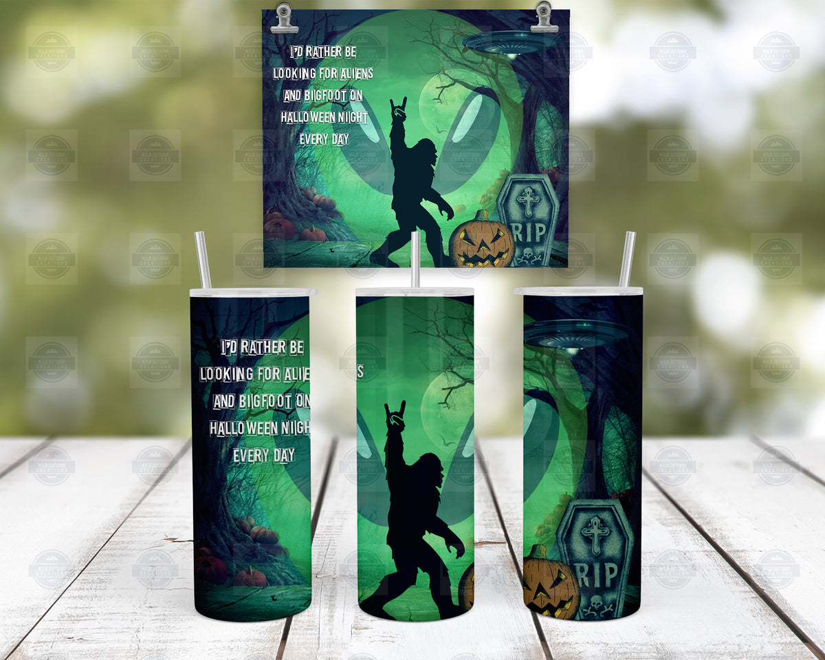 Bigfoot Hunter Tumbler, Cryptidcore Halloween Cup | Stainless 20Oz