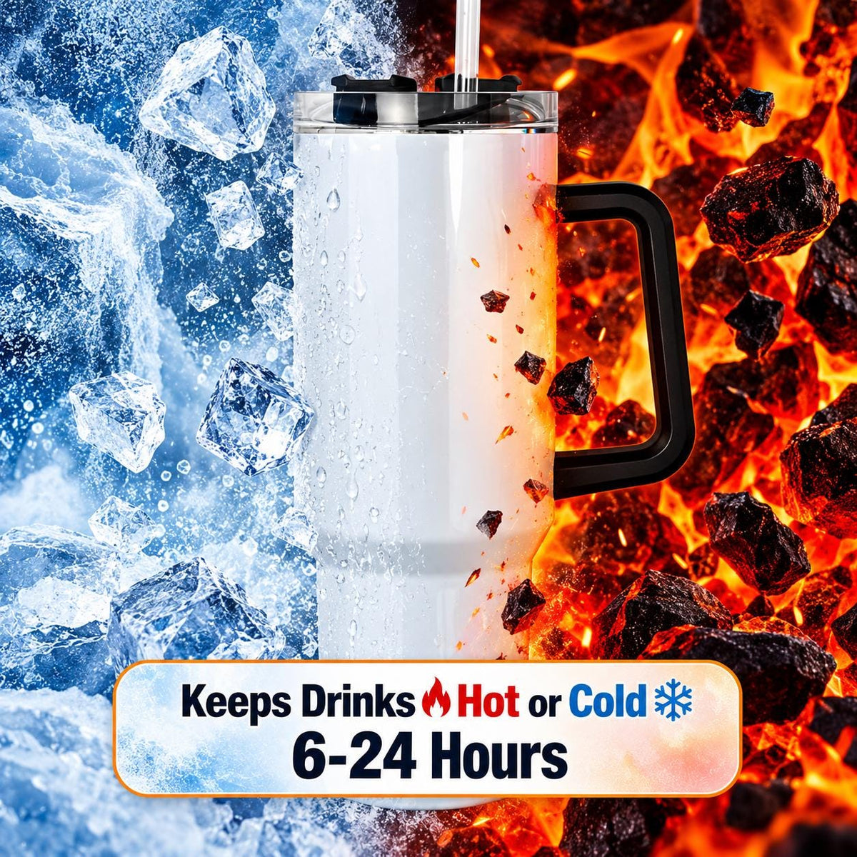 Bull Elk Tumbler, 40 Oz With Handle | Rocky Mountain Wildlife Cup