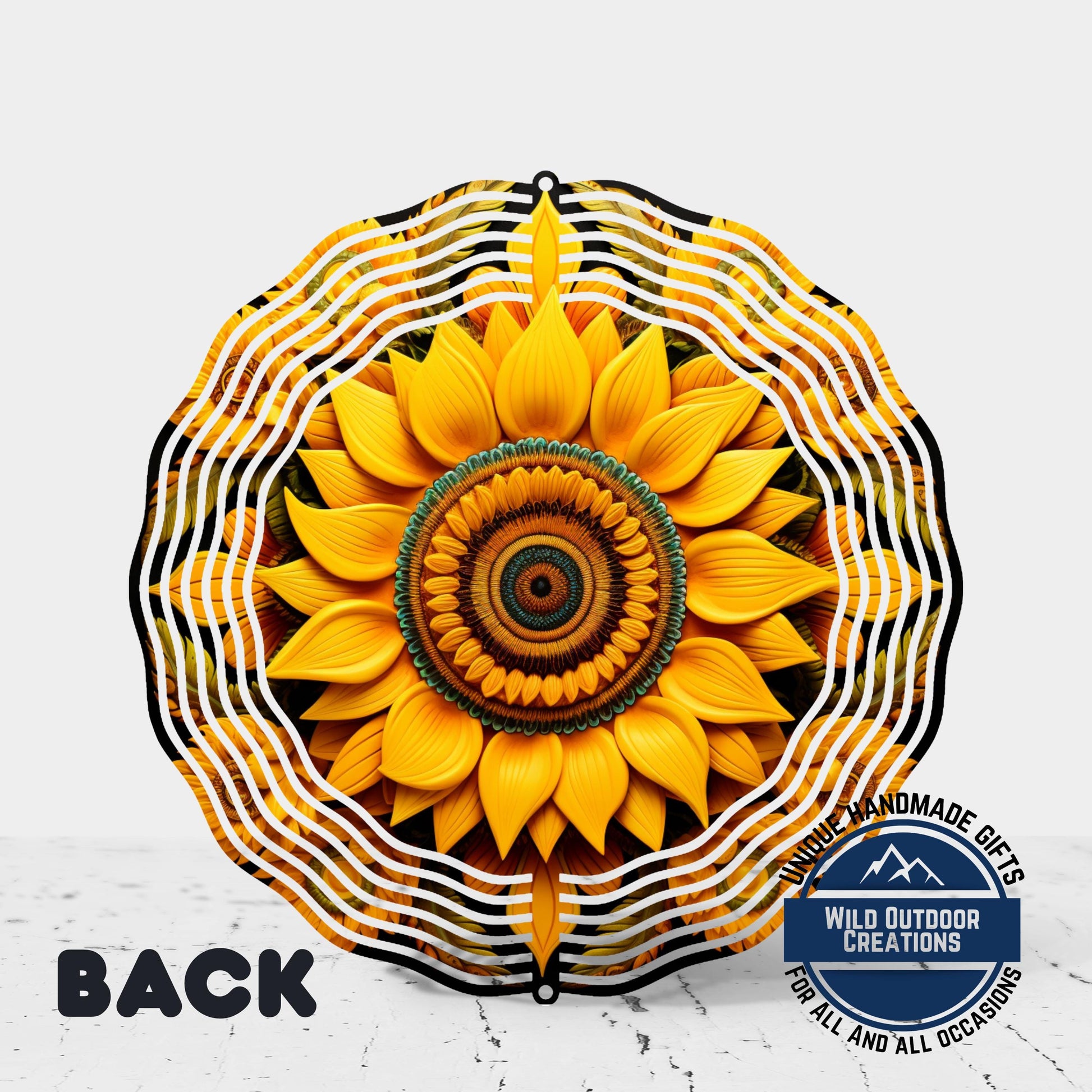 Sunflower Wind Spinner - 10 Inch Vibrant Floral Garden Art with 360° Swivel - additional product photo 12