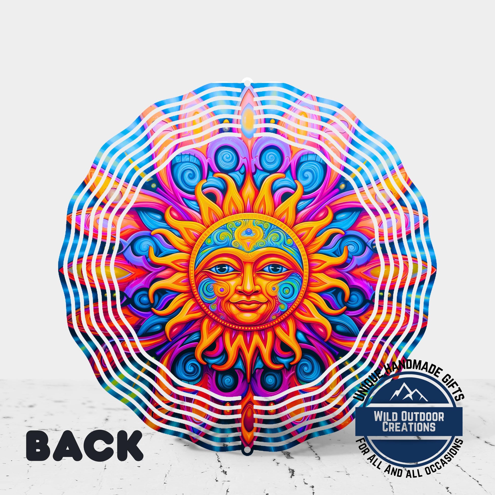 Sun Wind Spinner - Neon Boho Garden Decor | Vibrant Aluminum Outdoor Ornament - additional product photo 12