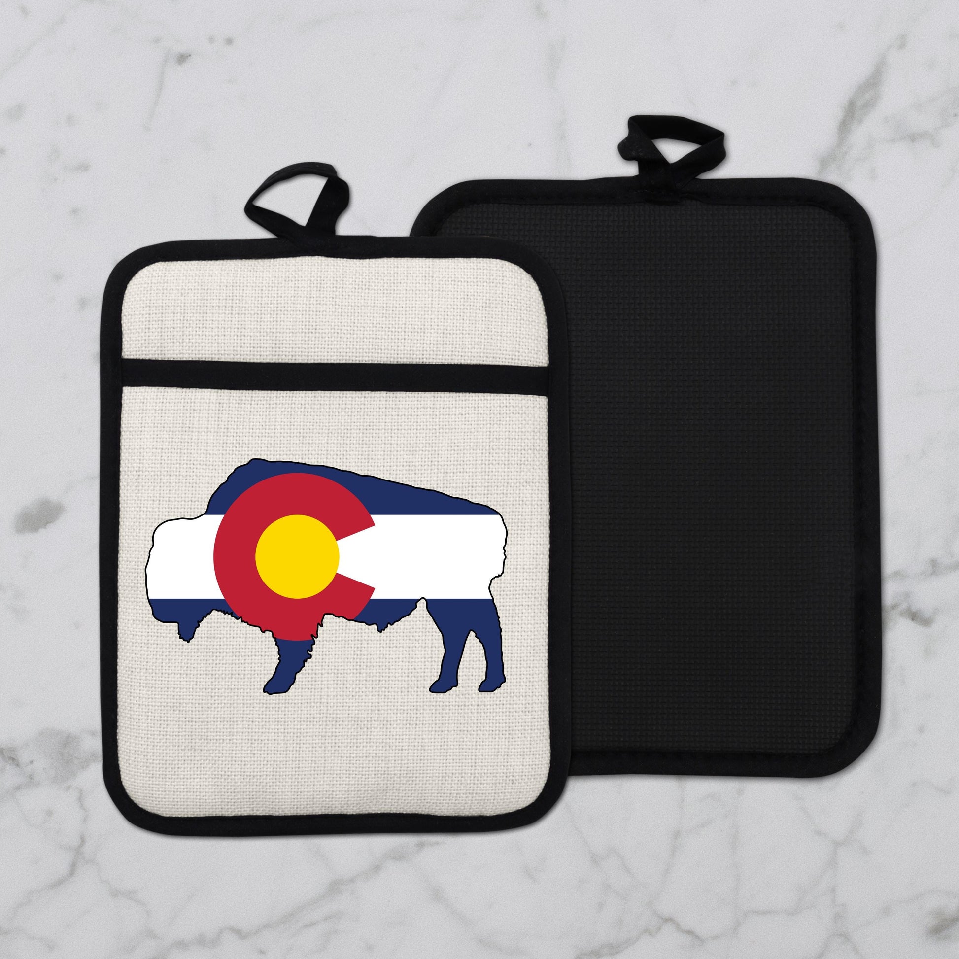 Bison Pot Holder – Colorado Pot Holder With Linen & Silicone, Heat Resistant Trivet - additional product photo 12