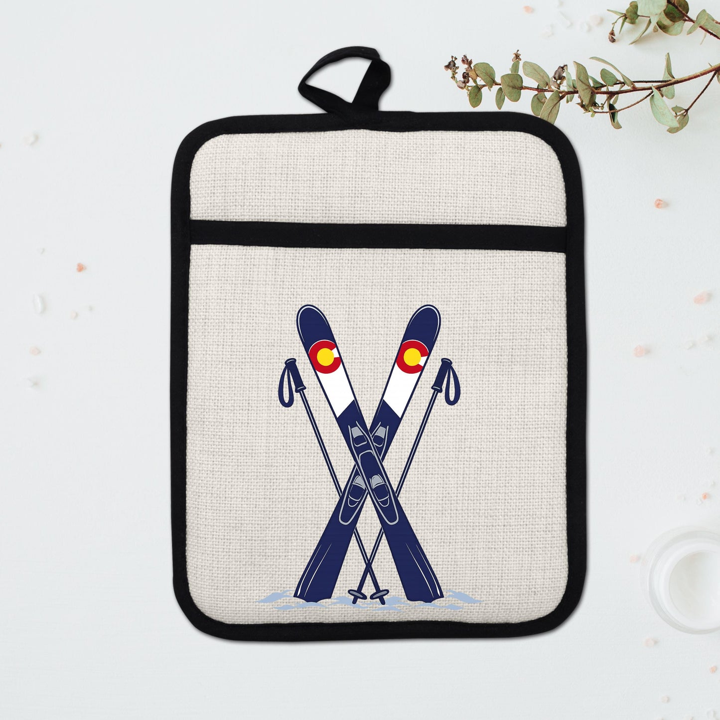 Ski Oven Mitt – Heat Resistant Silicone Pot Holder With Loop | Colorado Kitchen Decor - additional product photo 14