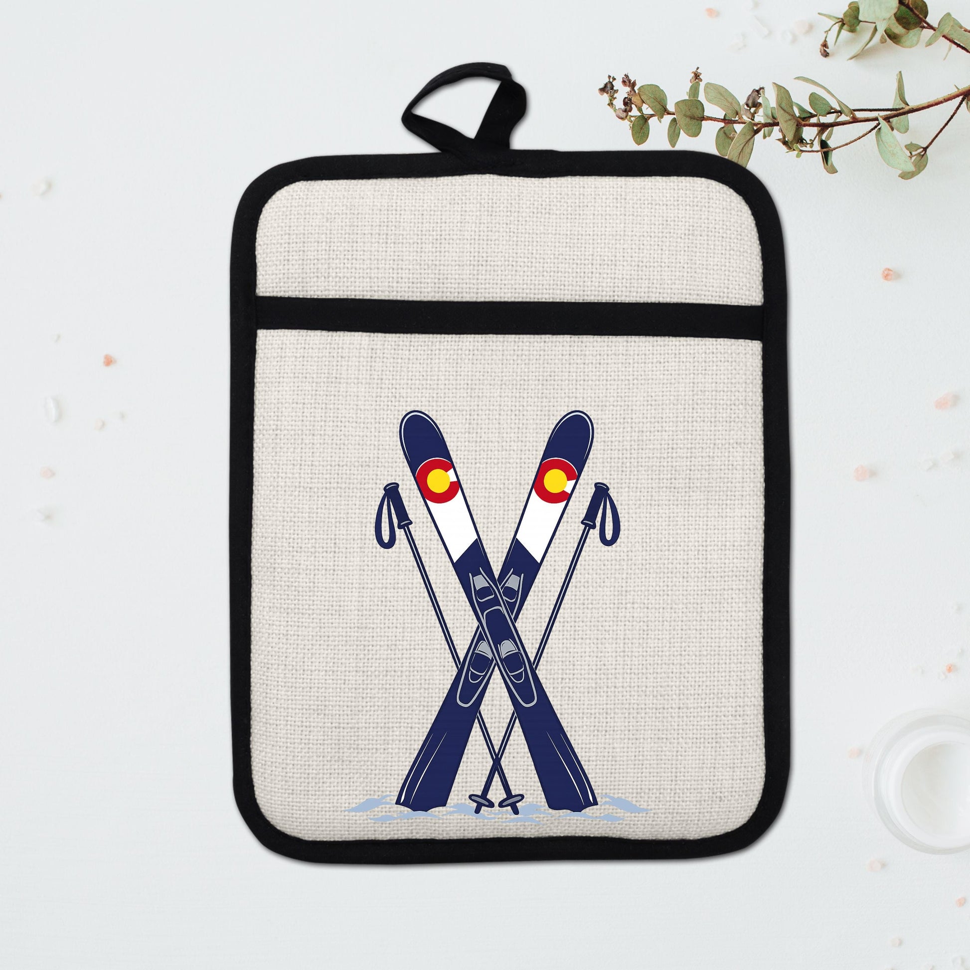 Ski Oven Mitt – Heat Resistant Silicone Pot Holder With Loop | Colorado Kitchen Decor - additional product photo 14
