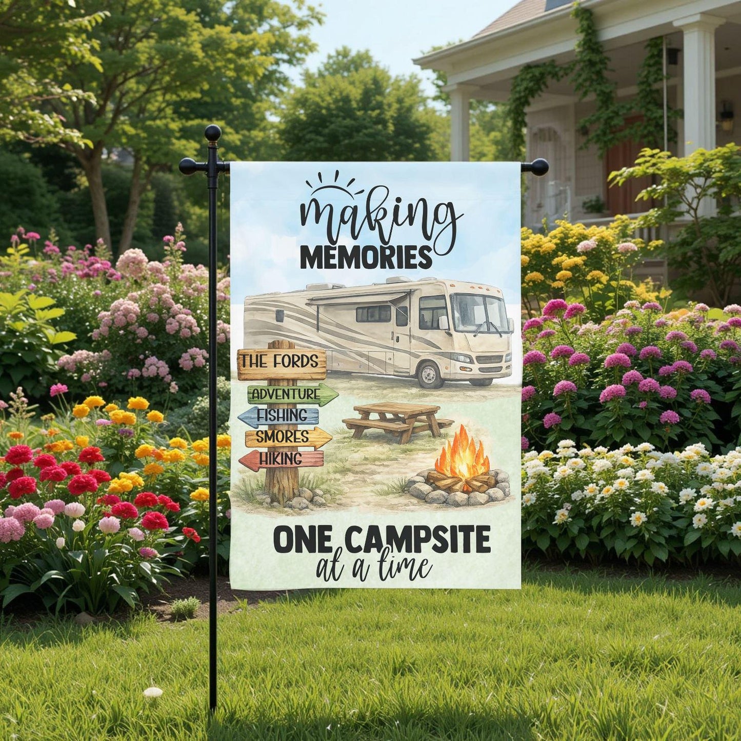 Personalized Motorhome Flag – Class A Motorhome RV Garden Flag 12x18 Double Sided
