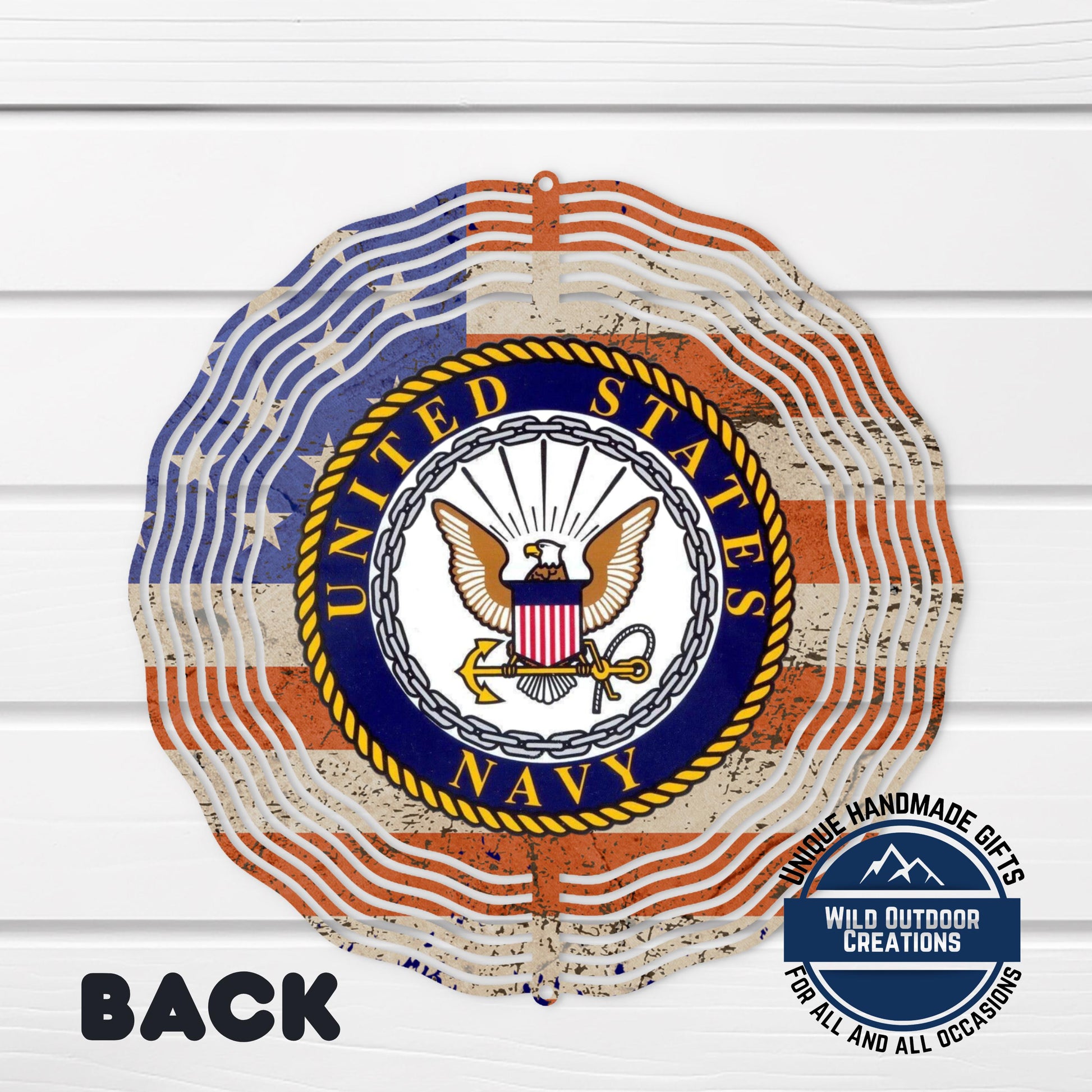 Navy Veteran Wind Spinner – Patriotic Garden Decor | Durable Aluminum, 10-Inch - alternate view