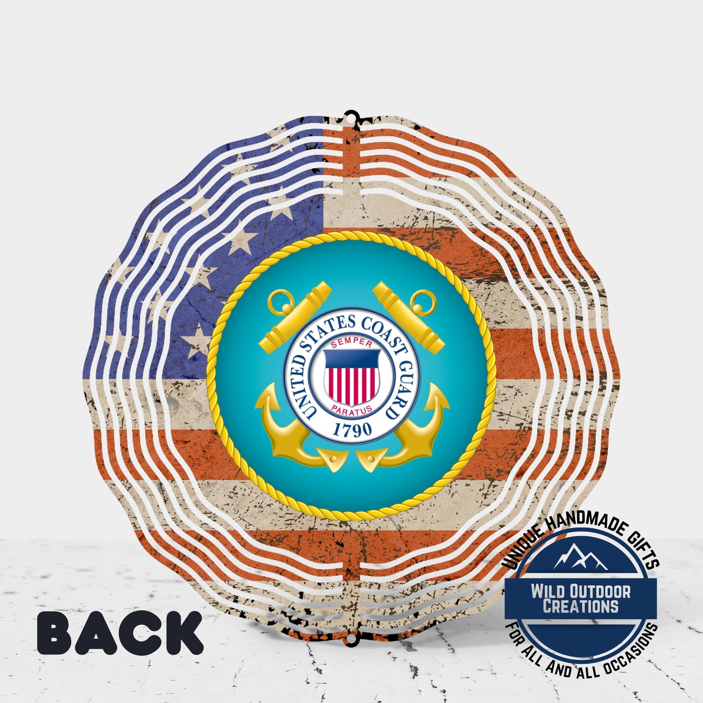 Coast Guard Wind Spinner – Patriotic Garden Decor | Durable Aluminum Outdoor Art - additional product photo 10