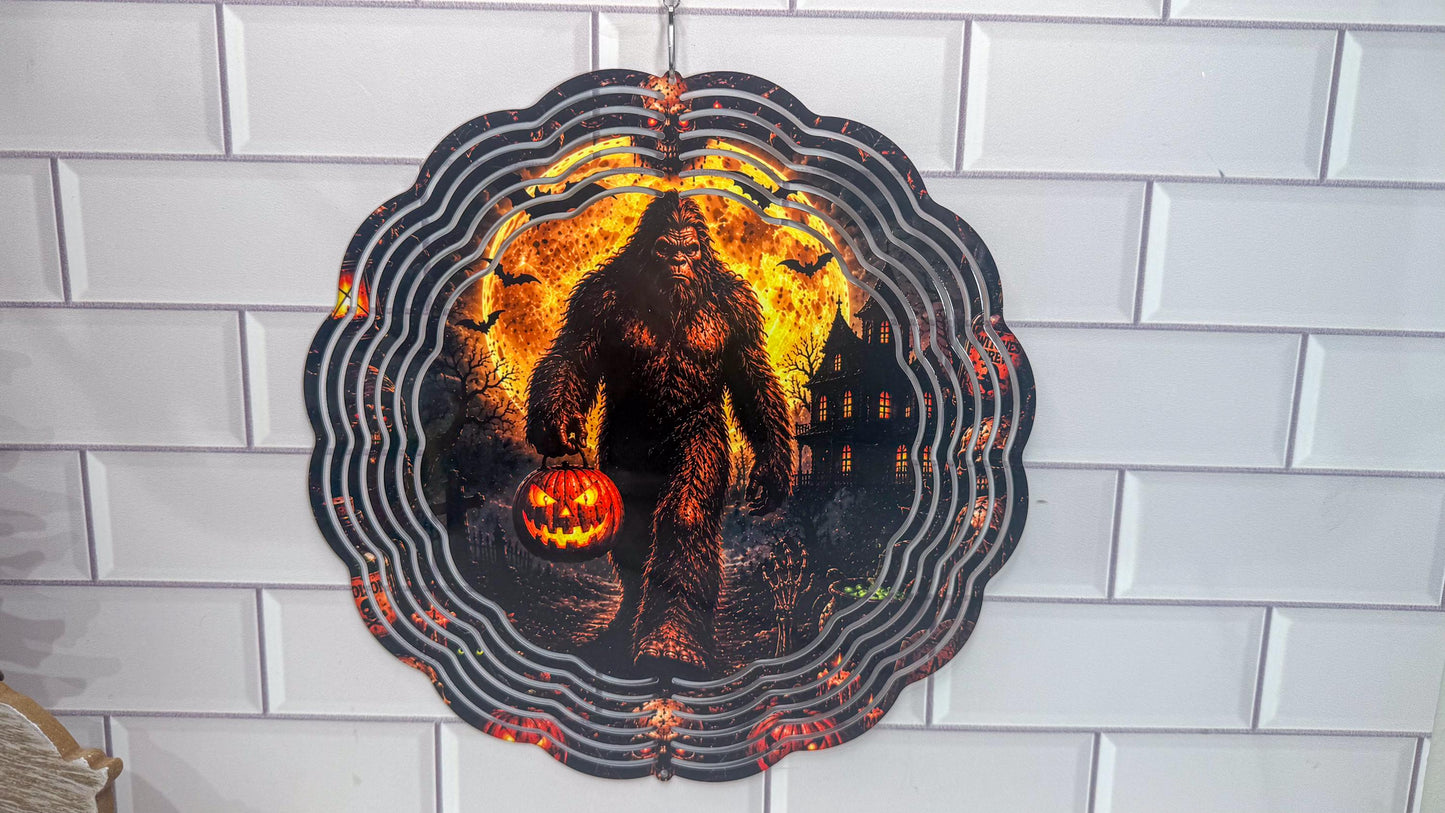 Big Foot Halloween Wind Spinner, Scary Porch Decor, 360 Swivel