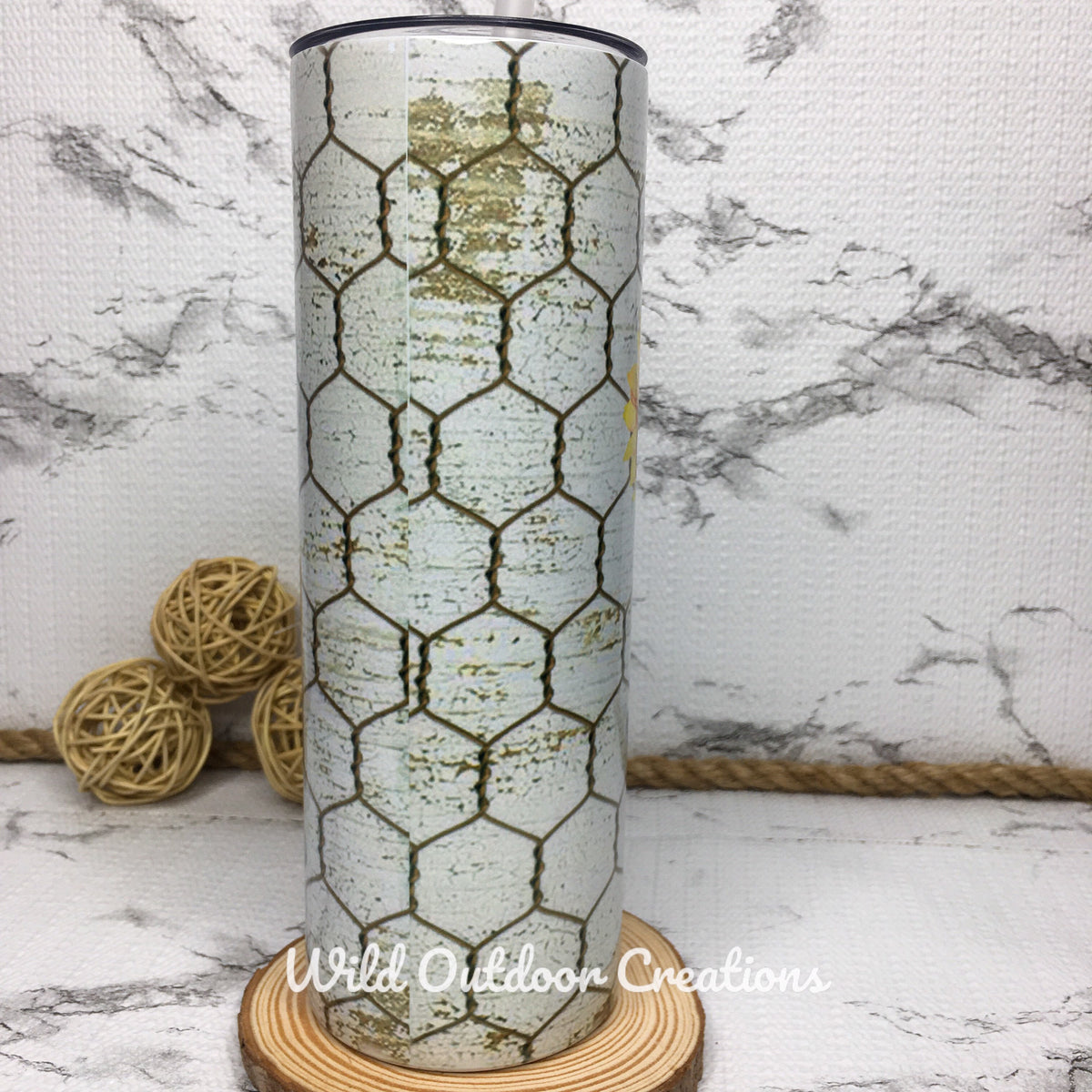 Rustic Sunflower Tumbler, Cowboy Boot Steel, 20 Oz, Lid Straw Cup