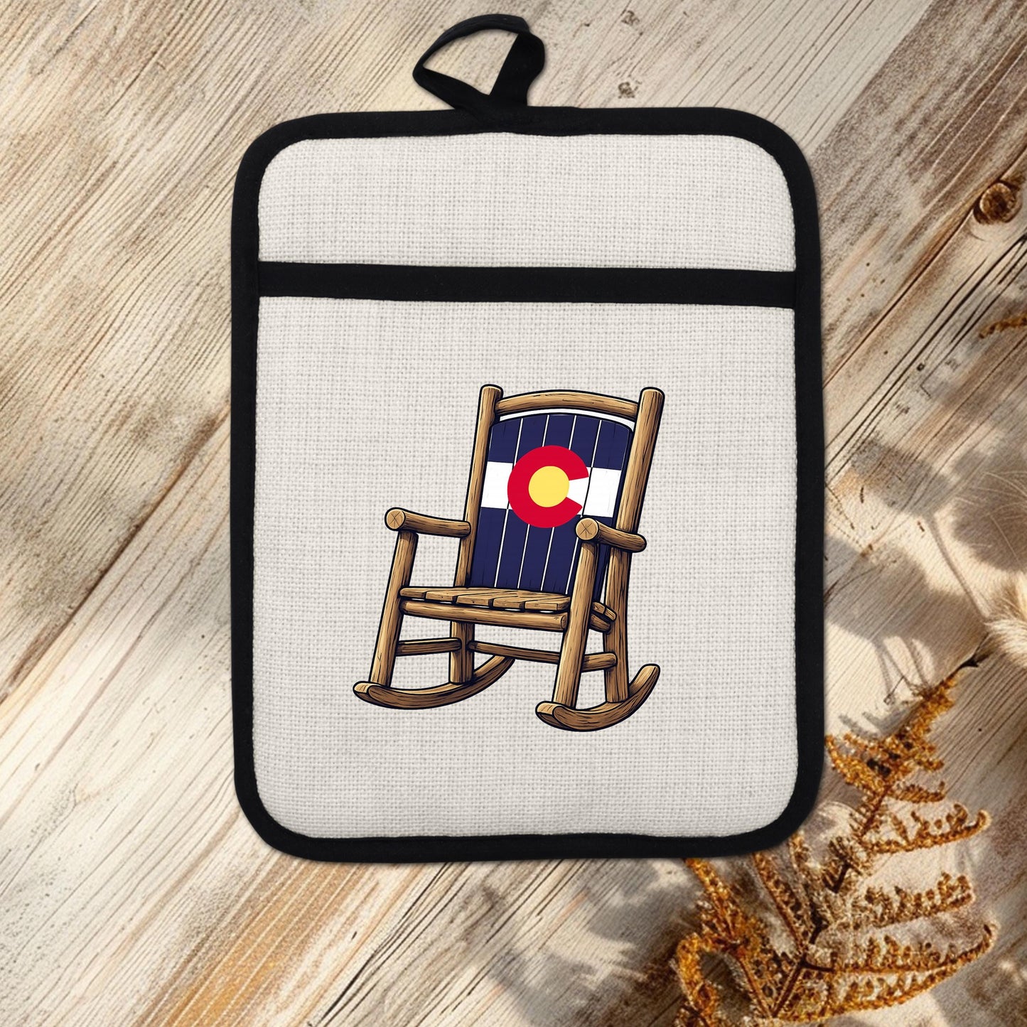 Colorado Kitchen Pot Holder - Silicone Trivet, Rustic Farmhouse Style Heat Resistant - alternate view