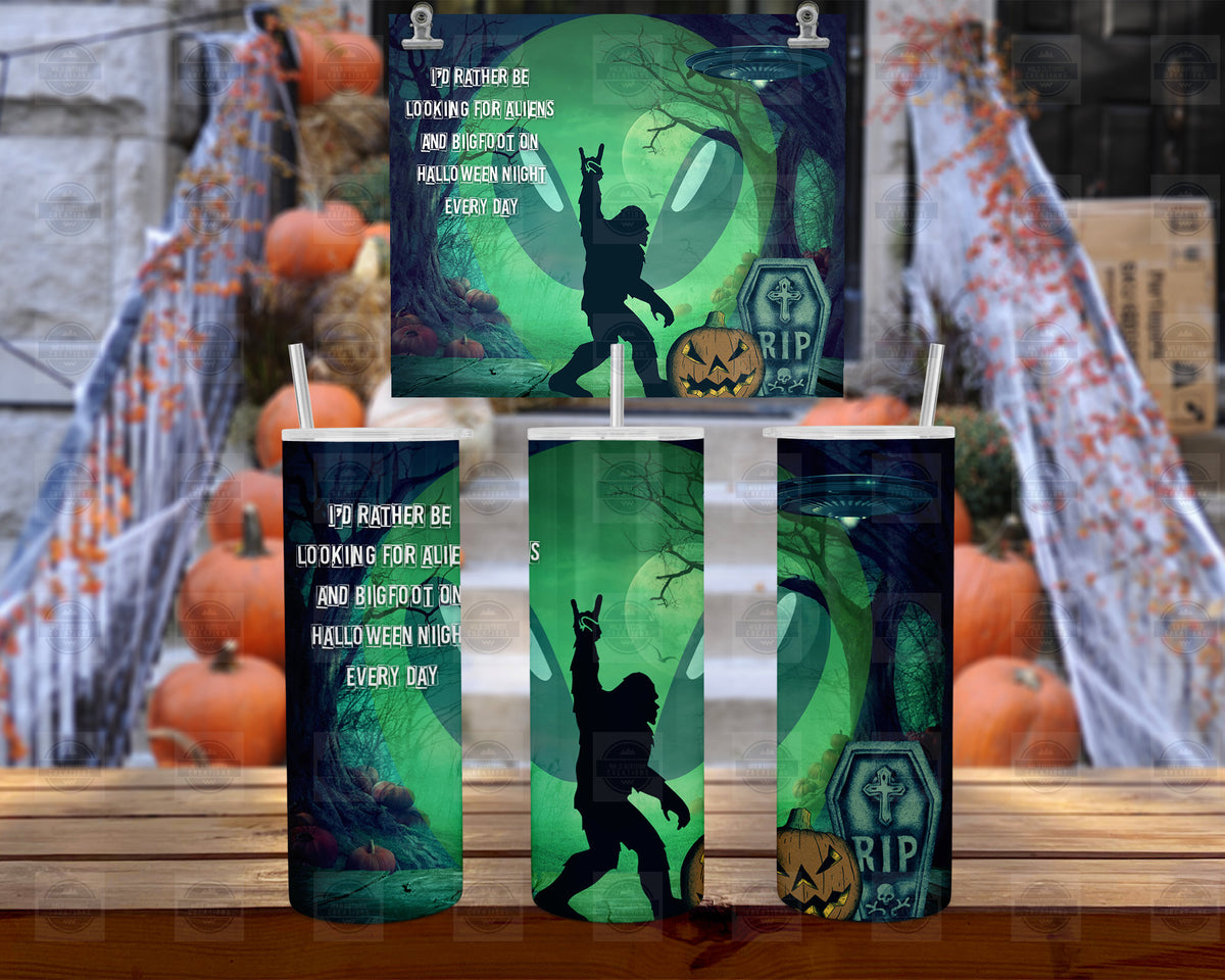 Bigfoot Hunter Tumbler, Cryptidcore Halloween Cup | Stainless 20Oz