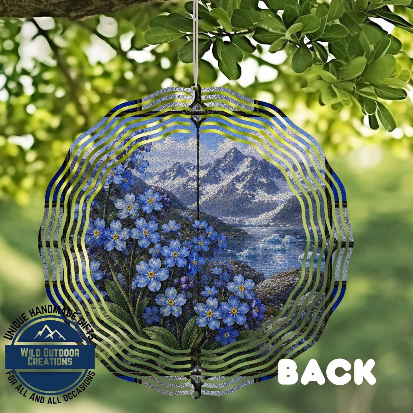 Forget Me Not Wind Spinner – Alaska Garden Decor | Aluminum Outdoor Spinner