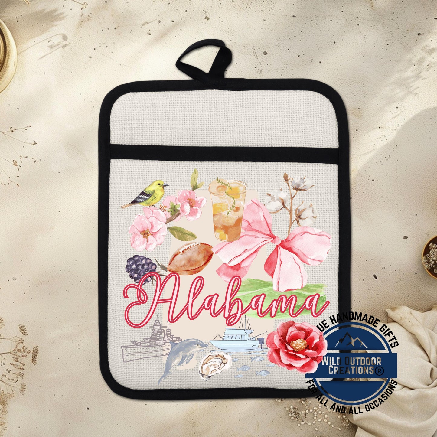 Alabama Pot Holder – State Pride Kitchen Gift | Southern Home Decor, Non Slip Grip - lifestyle view