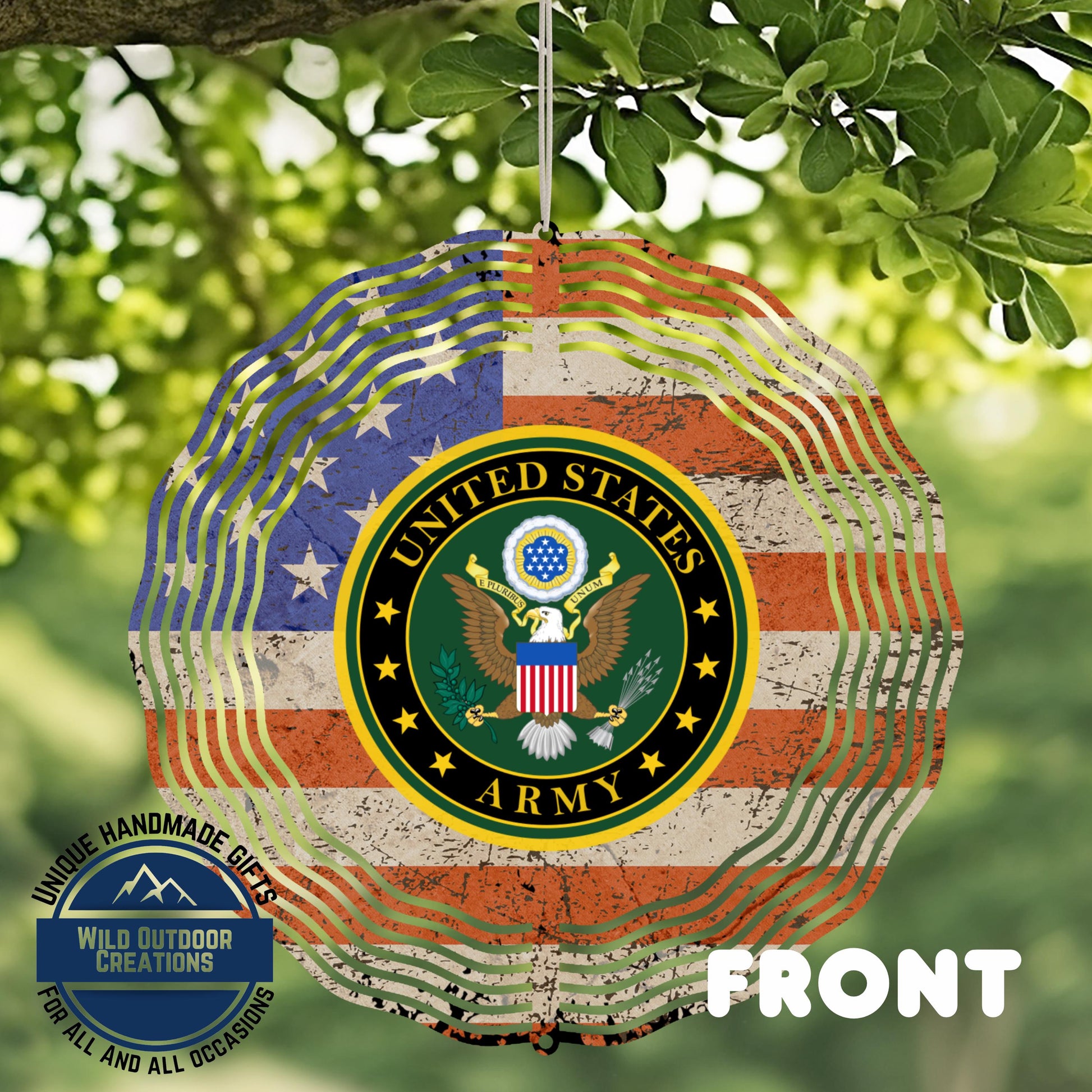 US Army Wind Spinner – Patriotic Outdoor Decor | Durable Aluminum Garden Art - additional angle