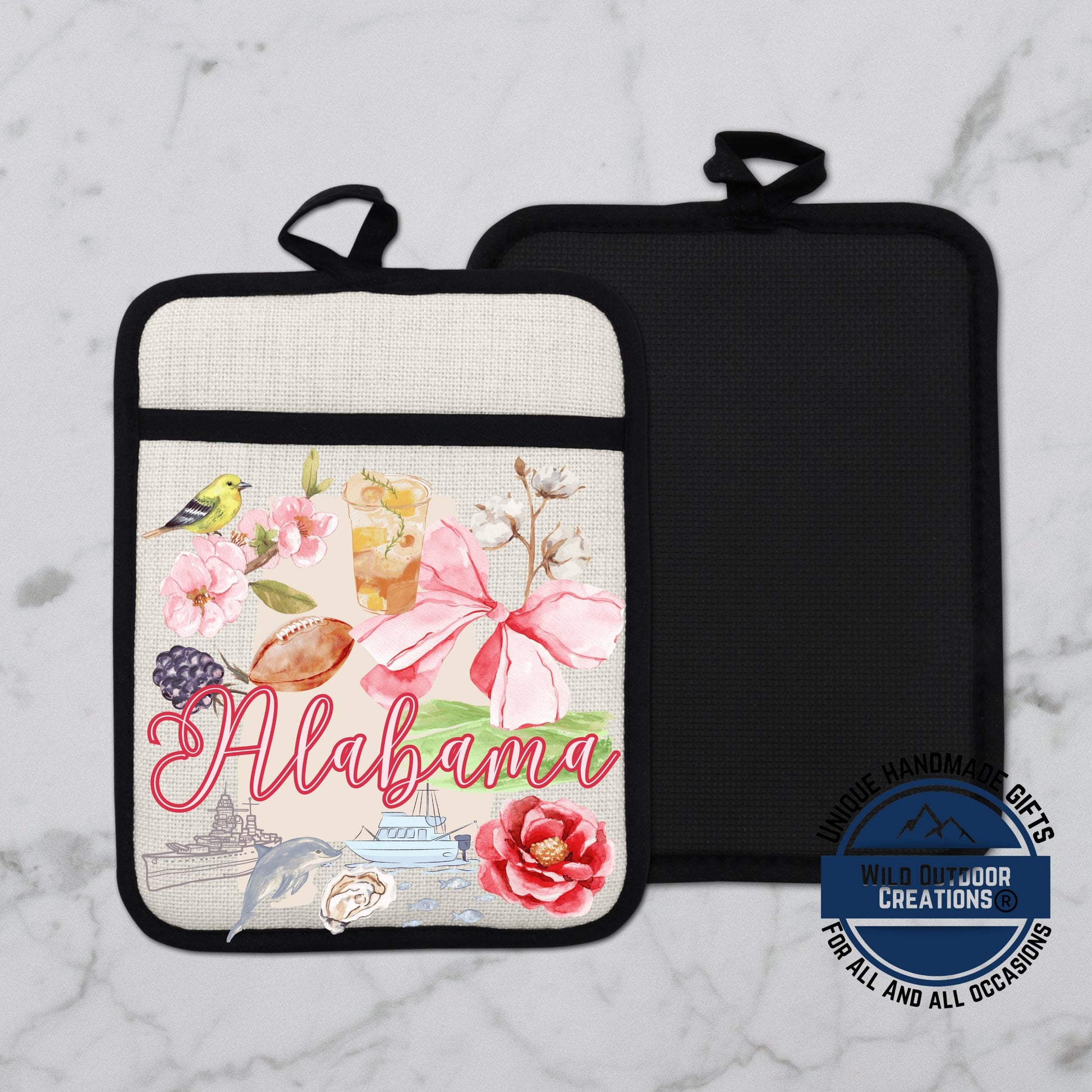 Alabama Pot Holder – State Pride Kitchen Gift | Southern Home Decor, Non Slip Grip - packaging and presentation