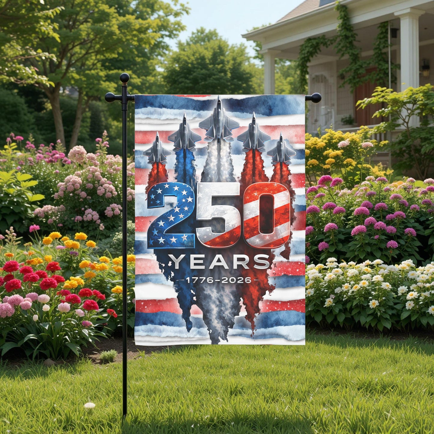 America 250th Anniversary Flag - Patriotic Garden Flag 12x18 Sublimation Outdoor
