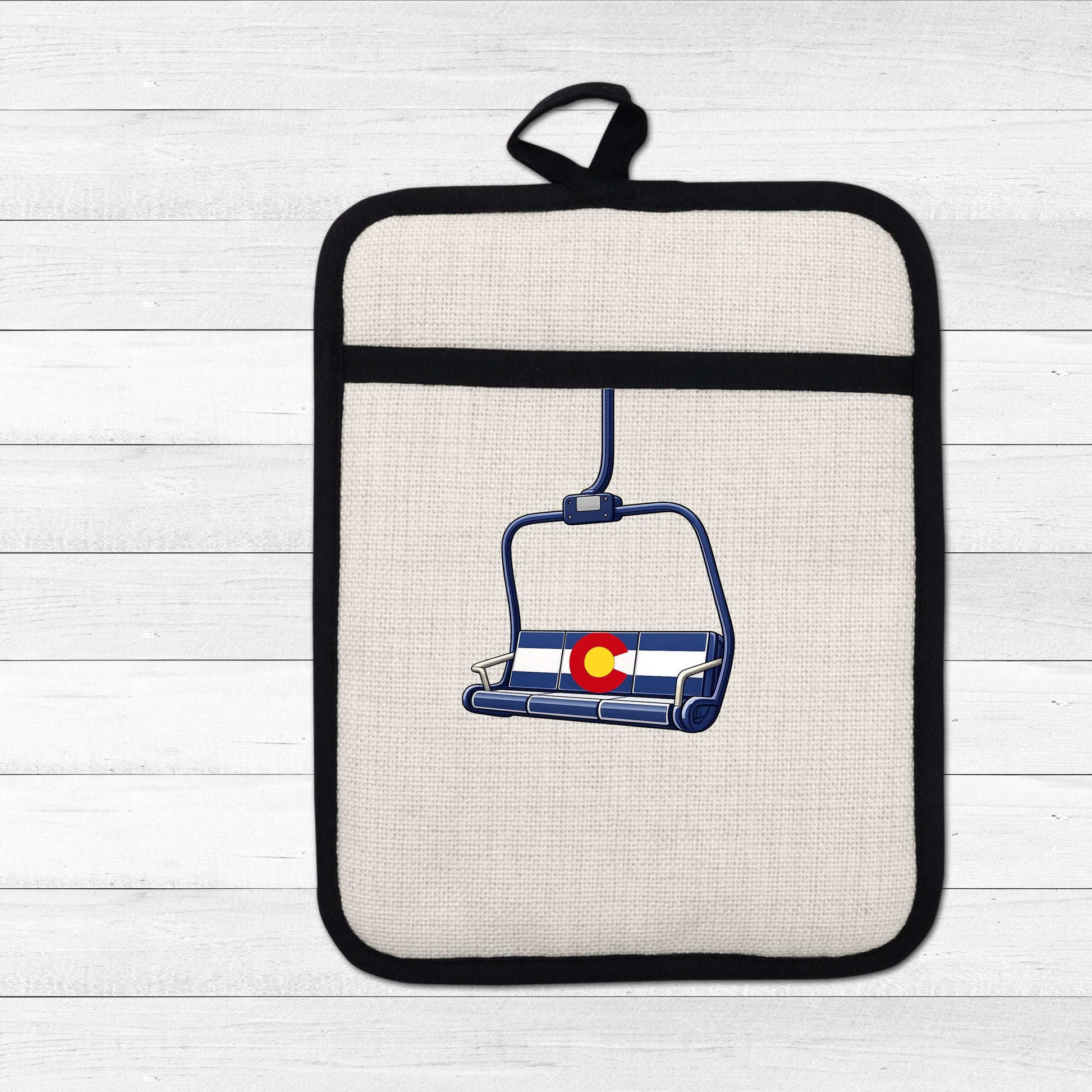 Colorado Flag Pot Holder – Ski Lift Pot Holder with Heat Resistant Mitt & Non Slip Trivet - additional product photo 10