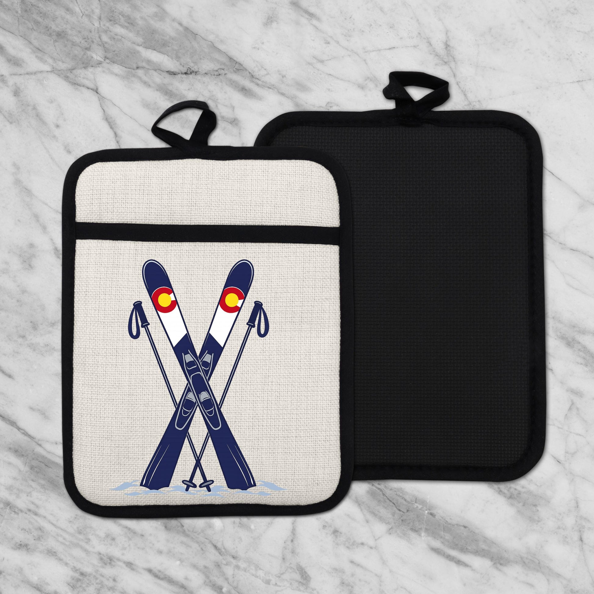 Ski Oven Mitt – Heat Resistant Silicone Pot Holder With Loop | Colorado Kitchen Decor - additional product photo 11