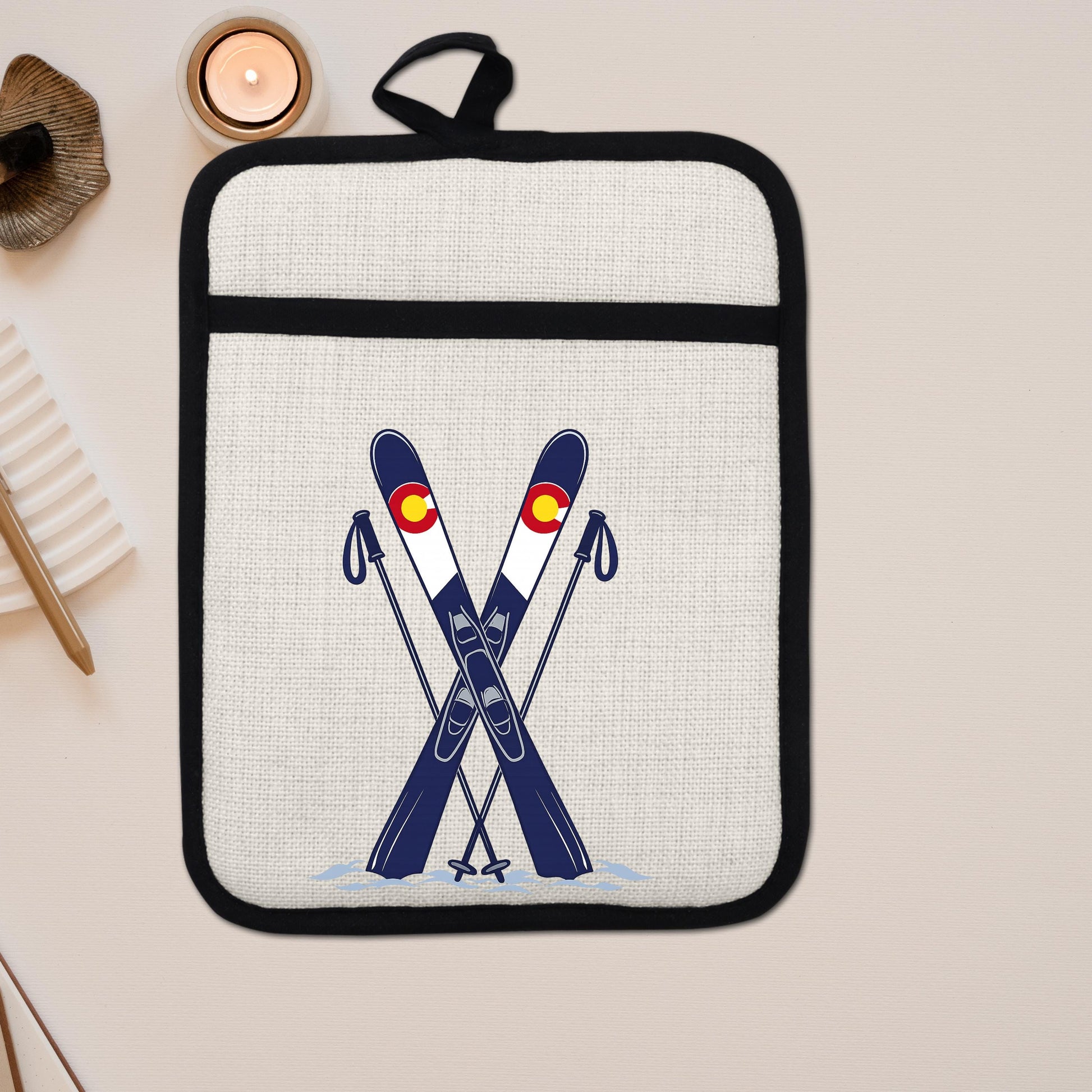 Ski Oven Mitt – Heat Resistant Silicone Pot Holder With Loop | Colorado Kitchen Decor - additional product photo 13