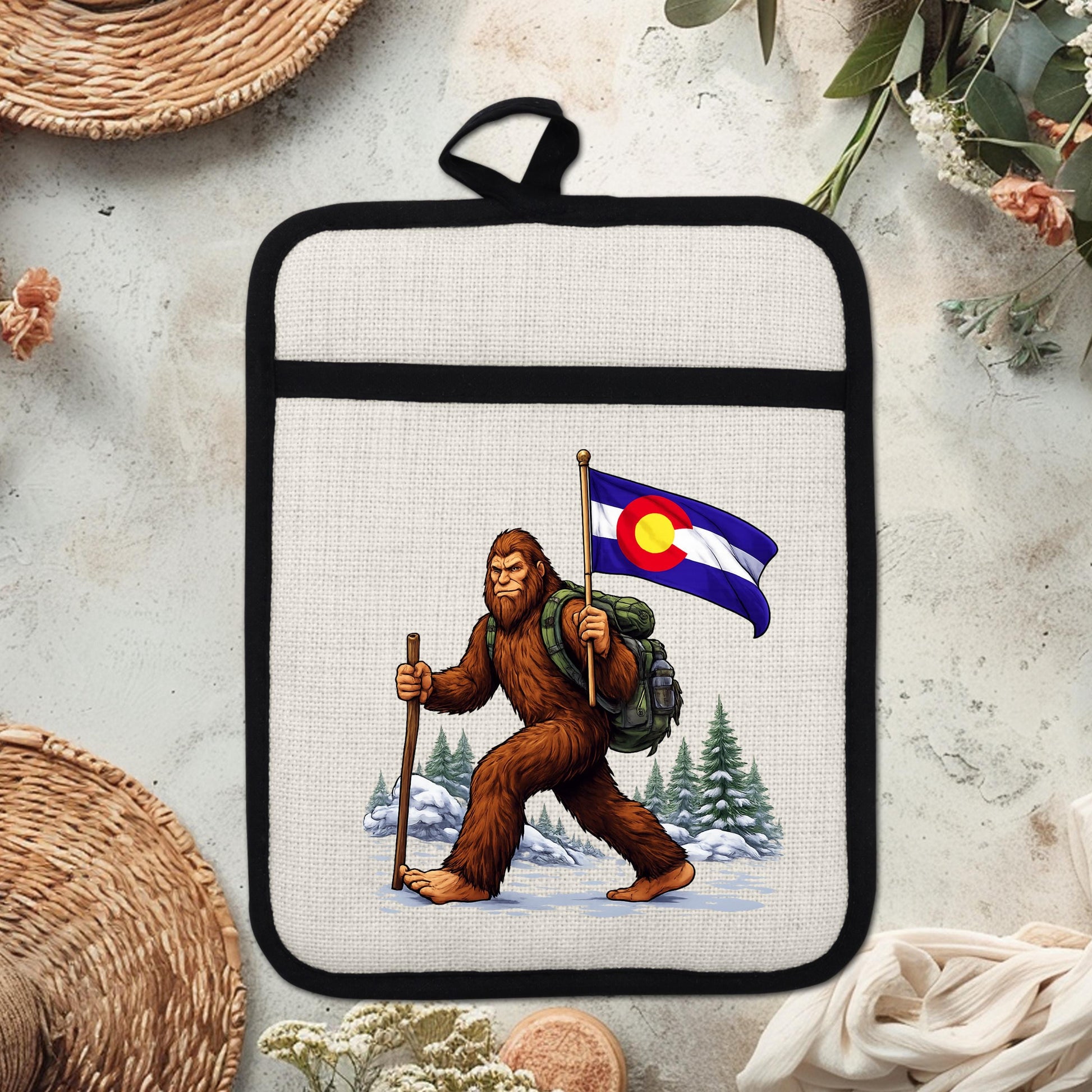 Bigfoot Pot Holder – Silicone Trivet Mitt | Pocket Style Heat Resistant Mitt - packaging and presentation