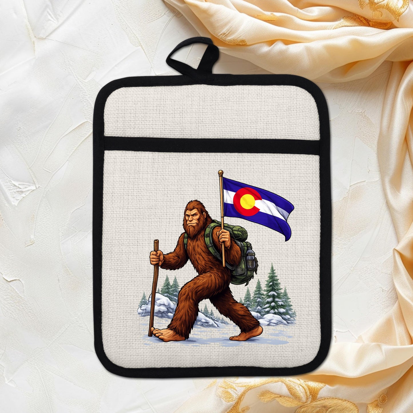 Bigfoot Pot Holder – Silicone Trivet Mitt | Pocket Style Heat Resistant Mitt - additional angle
