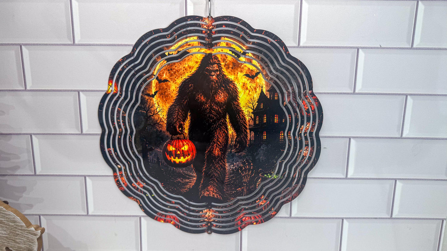 Big Foot Halloween Wind Spinner, Scary Porch Decor, 360 Swivel