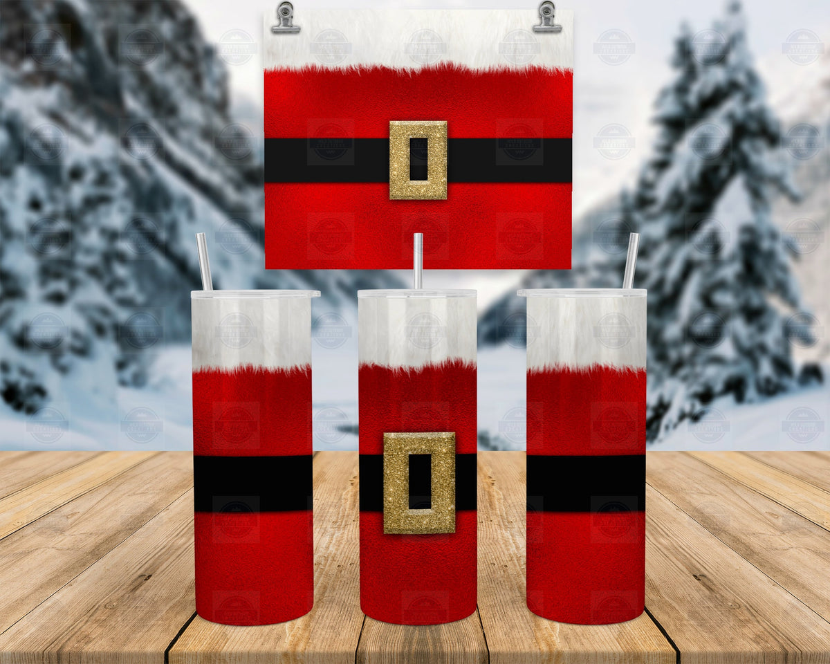 Santa Suit Tumbler, Christmas Red Stainless Steel Cup, 20Oz Lid