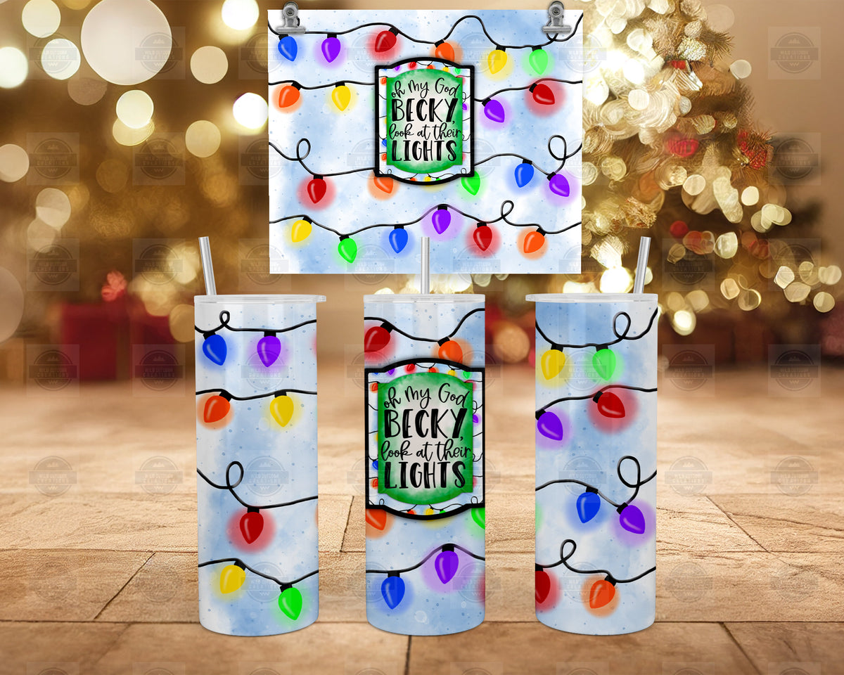 20Oz Stainless Steel Tumbler, Oh My God Becky Xmas Lights Gift