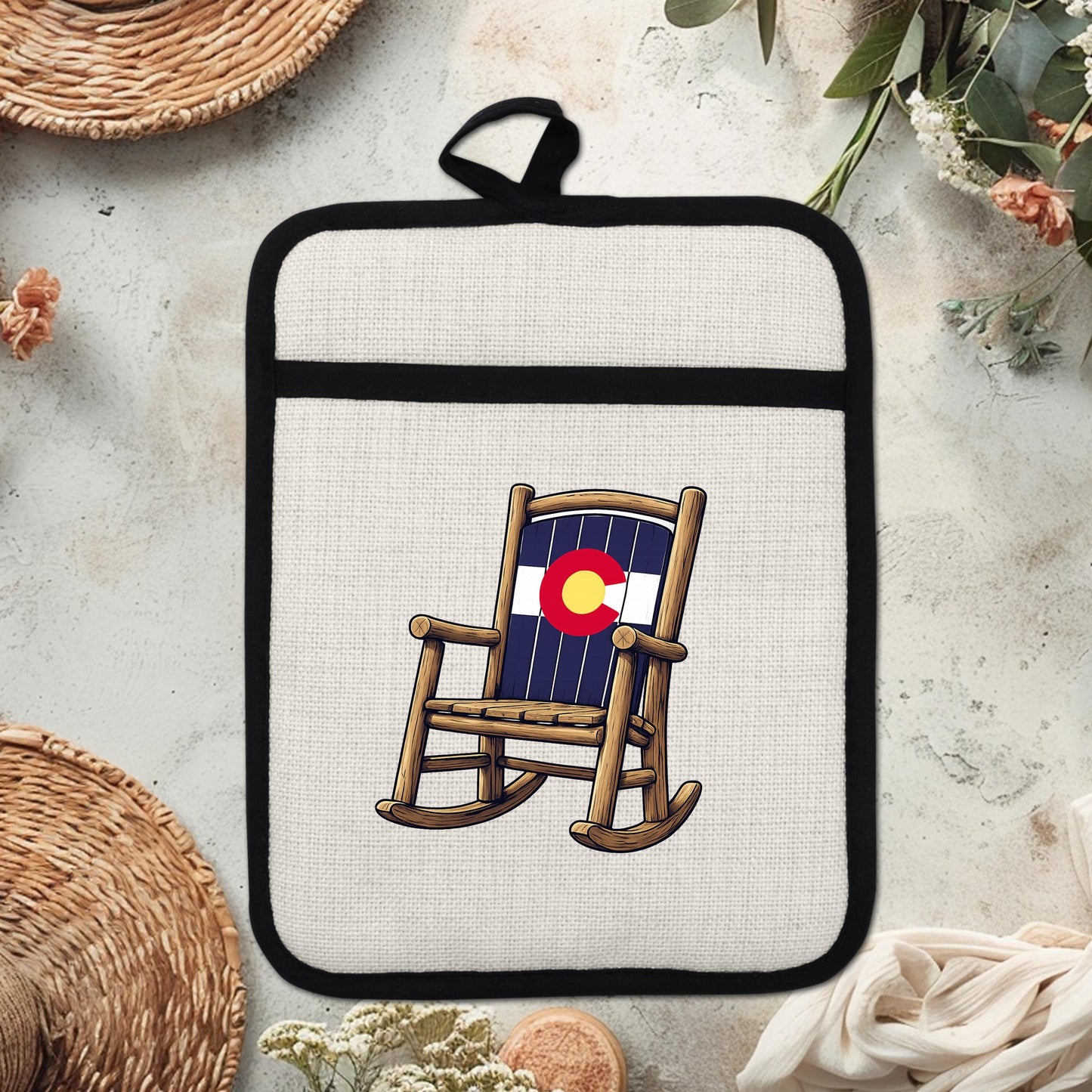 Colorado Kitchen Pot Holder - Silicone Trivet, Rustic Farmhouse Style Heat Resistant - packaging and presentation