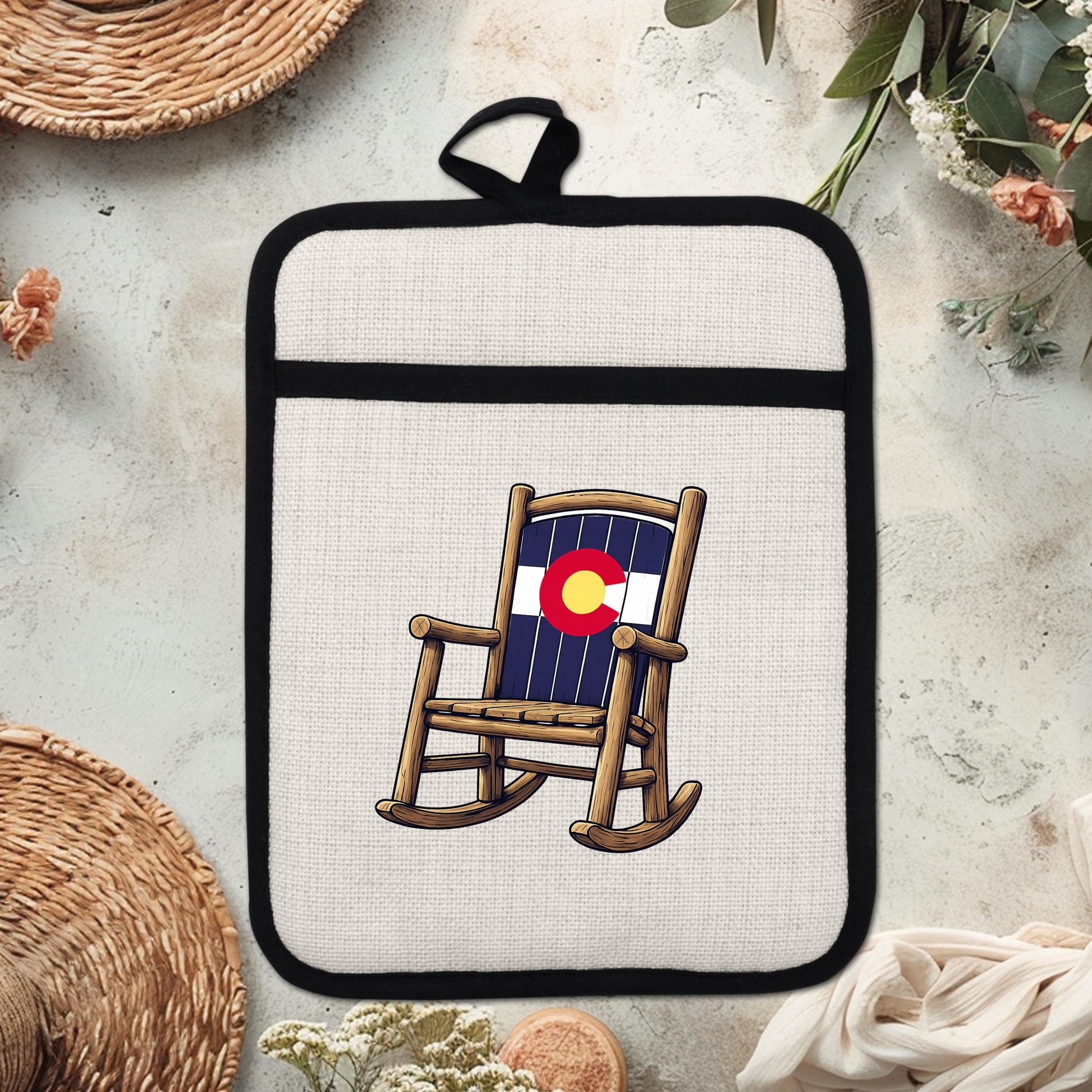 Colorado Kitchen Pot Holder - Silicone Trivet, Rustic Farmhouse Style Heat Resistant - packaging and presentation