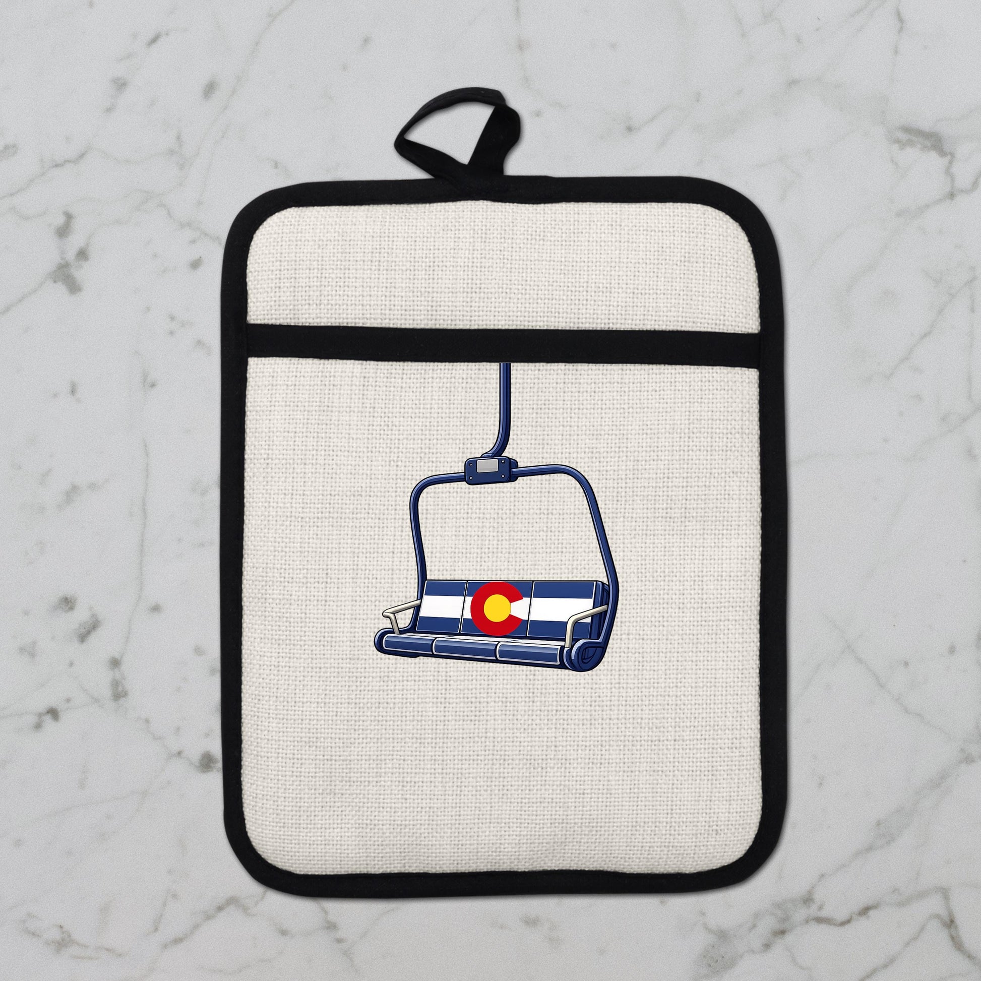 Colorado Flag Pot Holder – Ski Lift Pot Holder with Heat Resistant Mitt & Non Slip Trivet - additional product photo 11