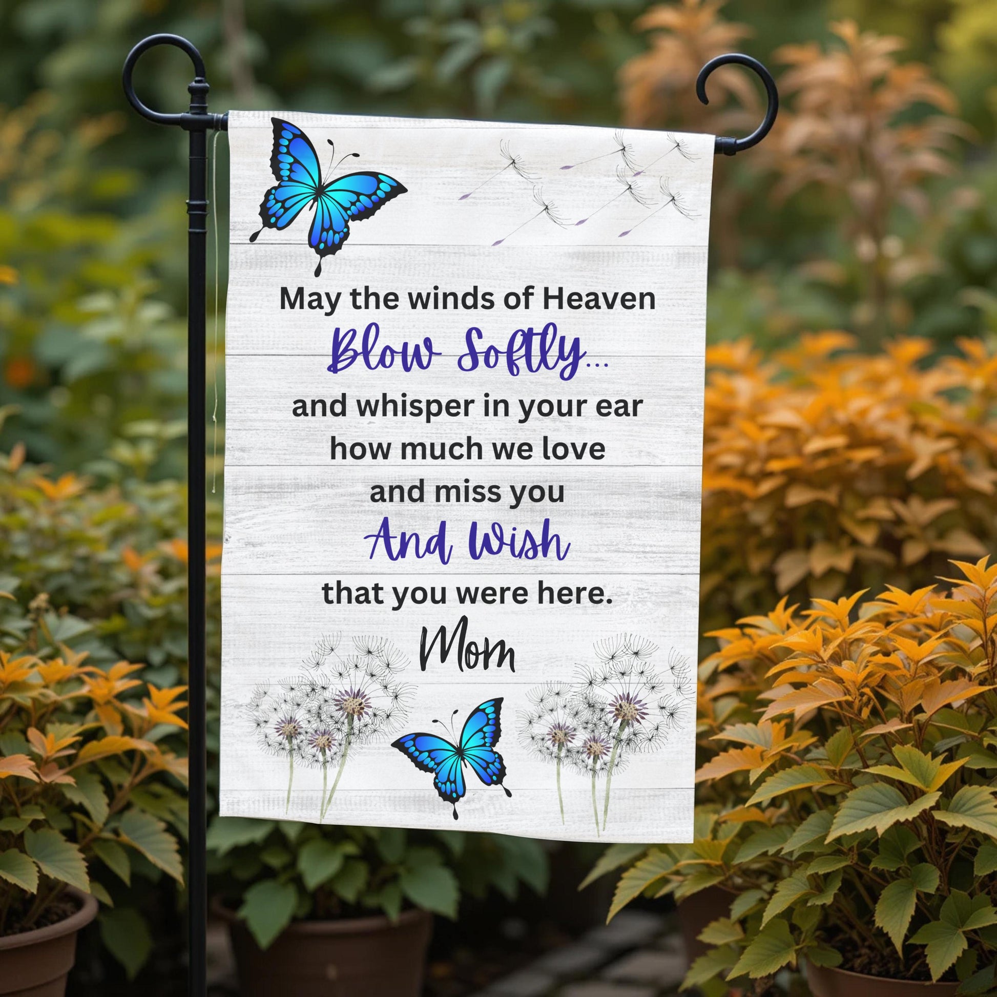 Memorial Garden Flag – Personalized Butterfly Sympathy Outdoor Garden Remembrance Flag 12x18 - alternate view
