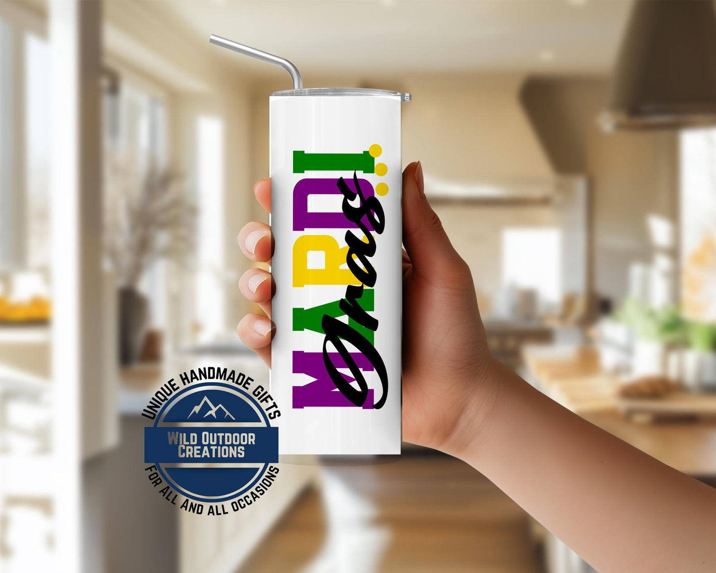 Glow-in-the-Dark Tumbler - Custom Name Skinny Steel Cup | 20oz or 30oz Double Wall - detail view of print design