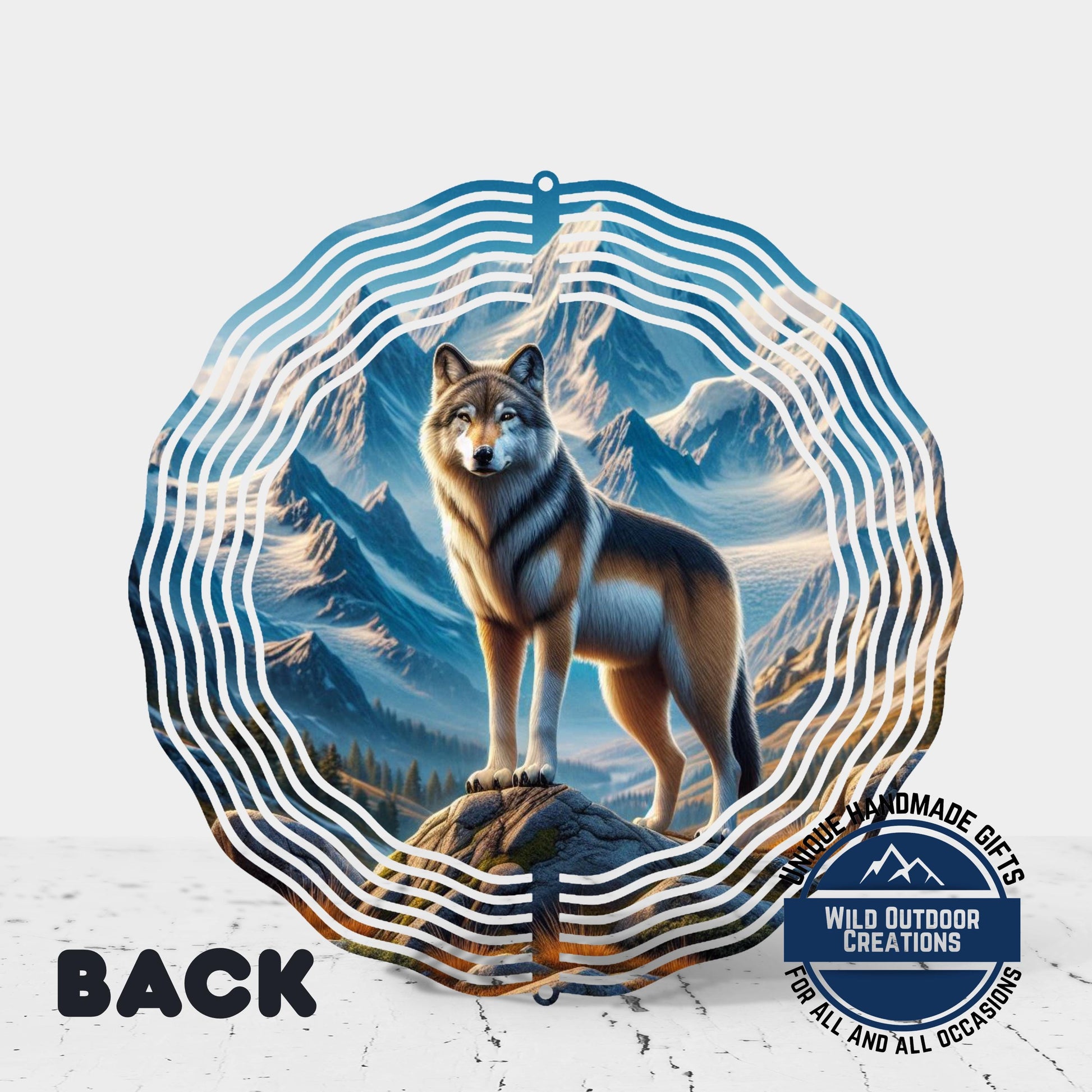 Wolf Wind Spinner - Double Sided Aluminum Outdoor Wind Spinner, 10 Inch Garden Decor - additional product photo 10