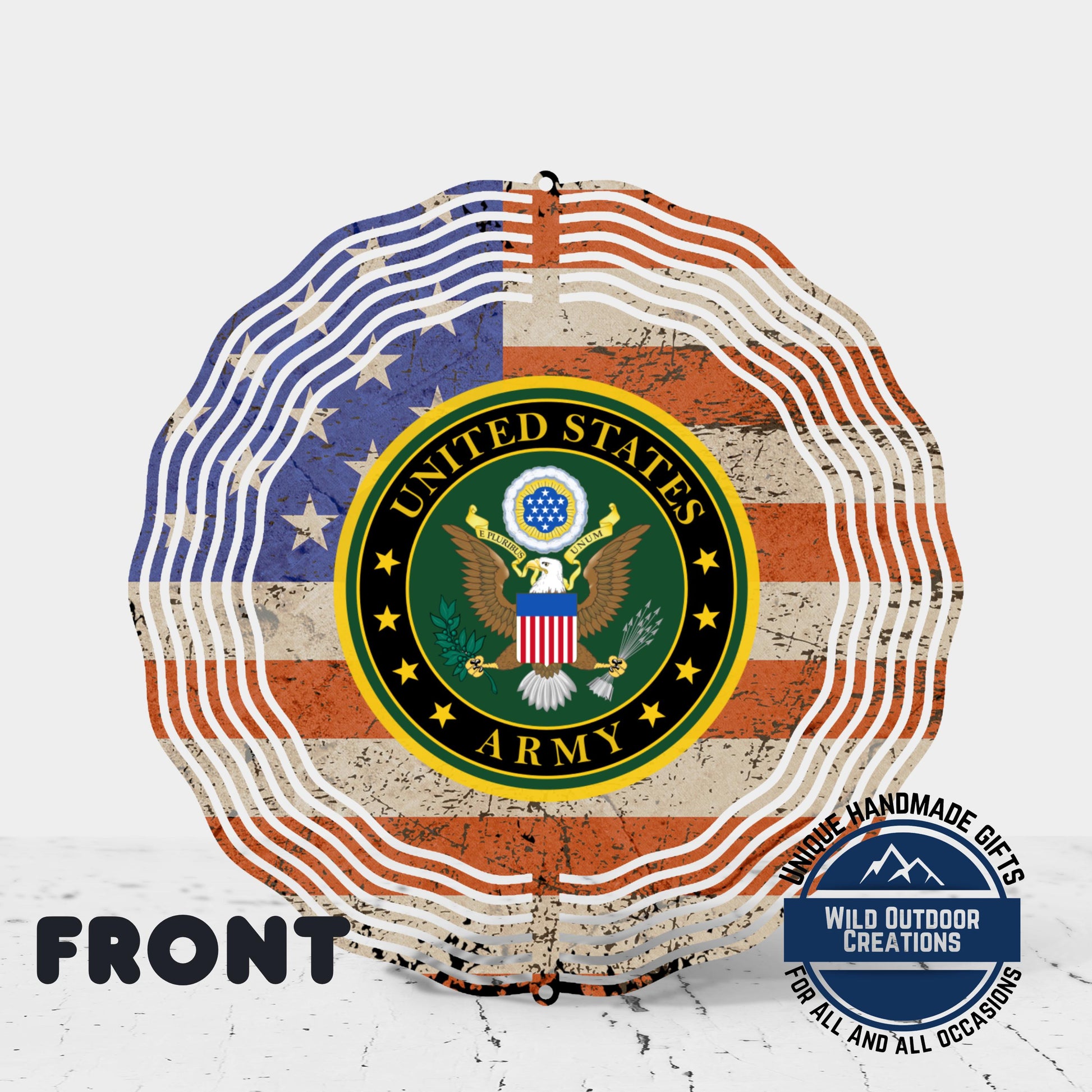 US Army Wind Spinner – Patriotic Outdoor Decor | Durable Aluminum Garden Art - gift presentation view