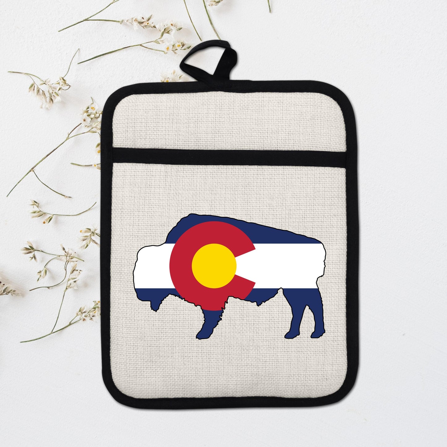 Bison Pot Holder – Colorado Pot Holder With Linen & Silicone, Heat Resistant Trivet - additional product photo 15