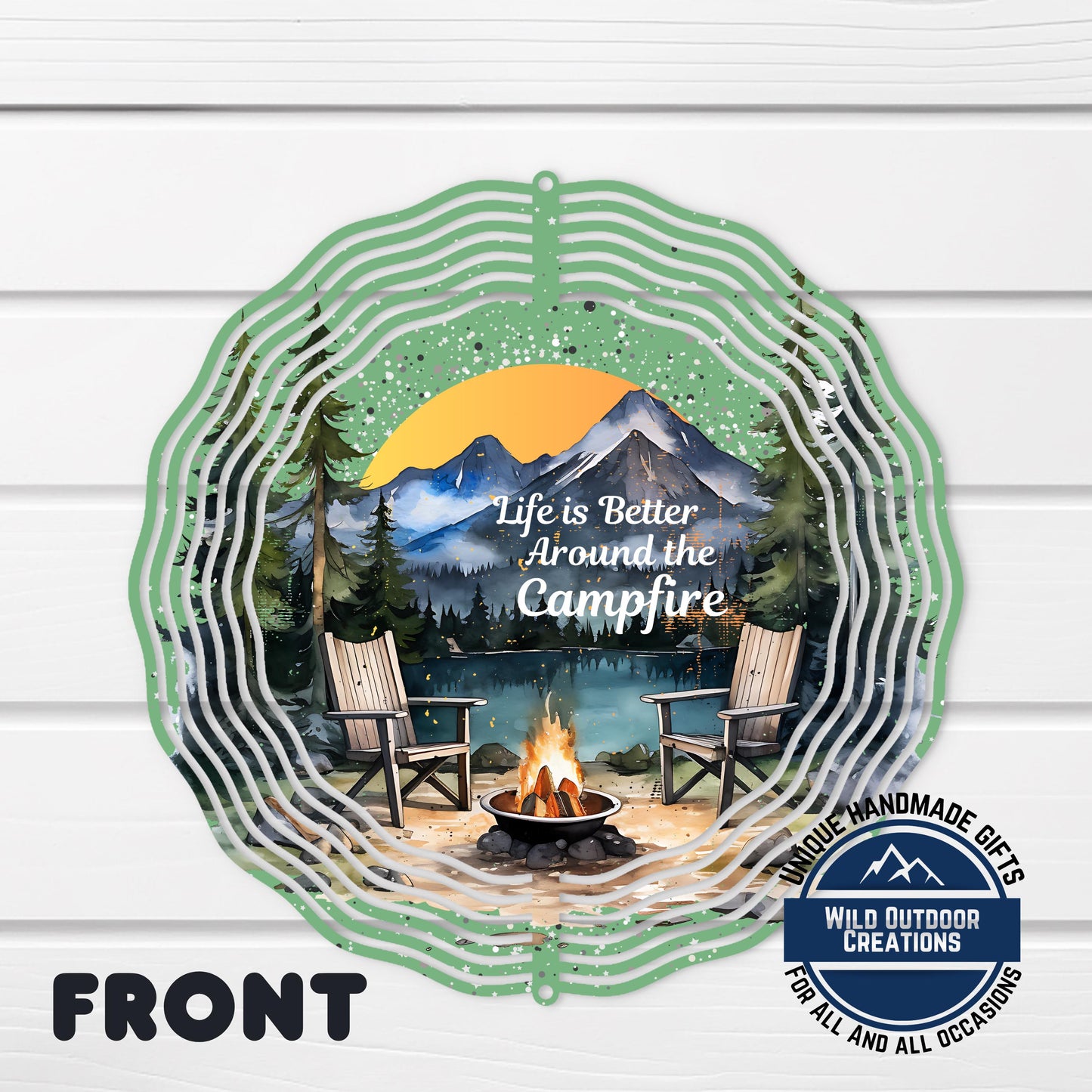 Campfire Wind Spinner – Outdoor Garden Decor | Aluminum Double-Sided Design