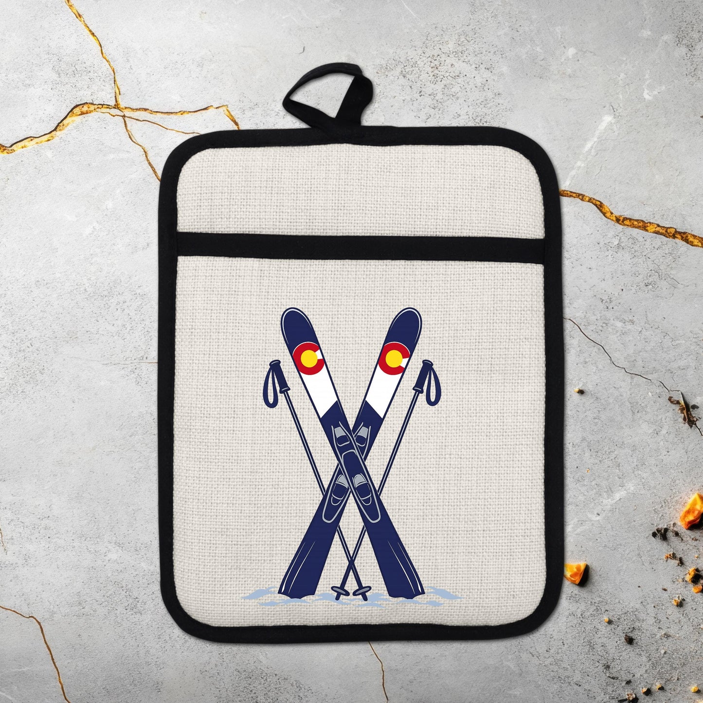 Ski Oven Mitt – Heat Resistant Silicone Pot Holder With Loop | Colorado Kitchen Decor - additional product photo 17