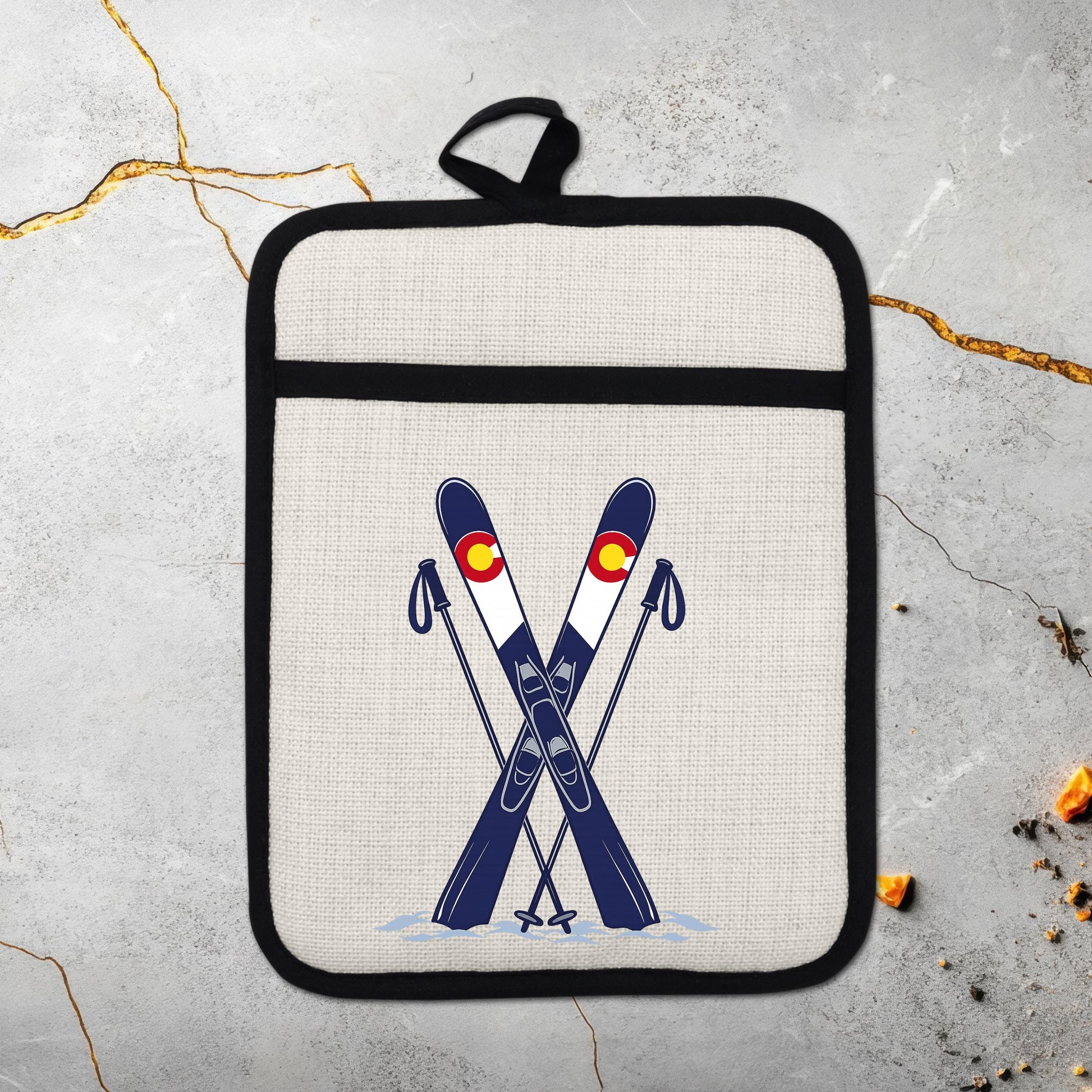 Ski Oven Mitt – Heat Resistant Silicone Pot Holder With Loop | Colorado Kitchen Decor - additional product photo 17