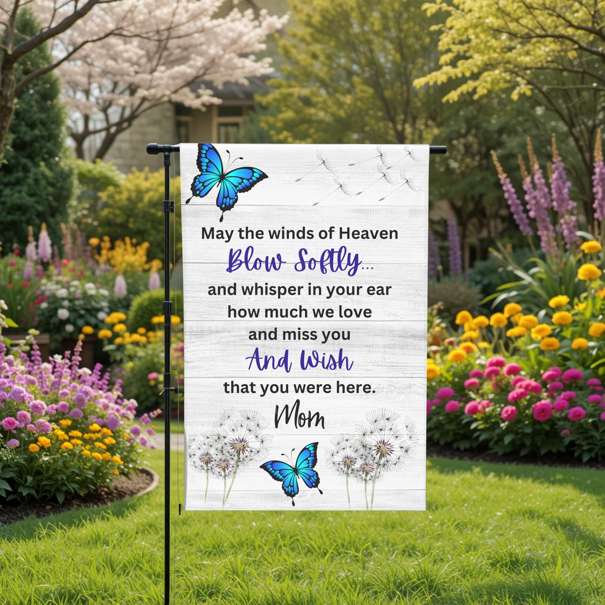 Memorial Garden Flag – Personalized Butterfly Sympathy Outdoor Garden Remembrance Flag 12x18 - design detail
