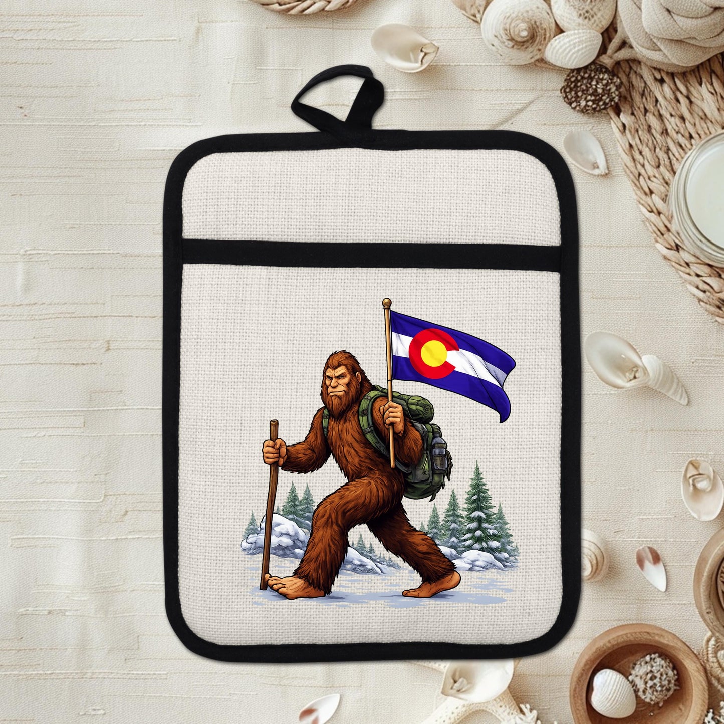 Bigfoot Pot Holder – Silicone Trivet Mitt | Pocket Style Heat Resistant Mitt - product dimensions and specifications