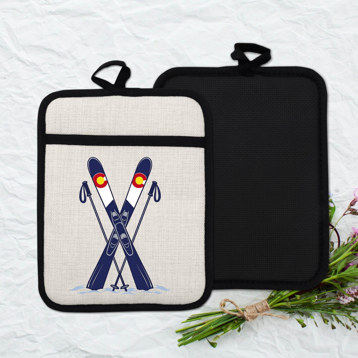 Ski Oven Mitt – Heat Resistant Silicone Pot Holder With Loop | Colorado Kitchen Decor