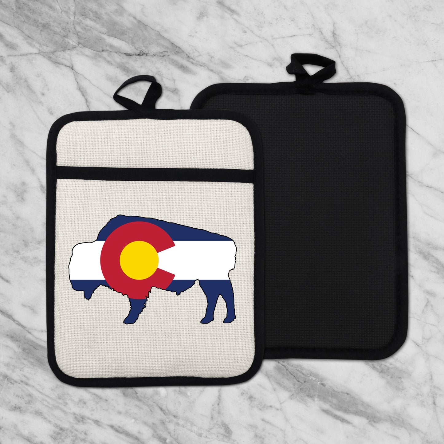 Bison Pot Holder – Colorado Pot Holder With Linen & Silicone, Heat Resistant Trivet - additional product photo 11