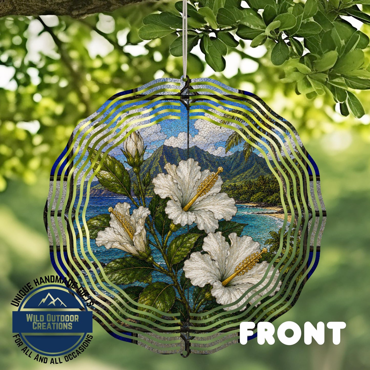 Hibiscus Wind Spinner – Aluminum Garden Decor | Hawaii State Flower Tropical Art